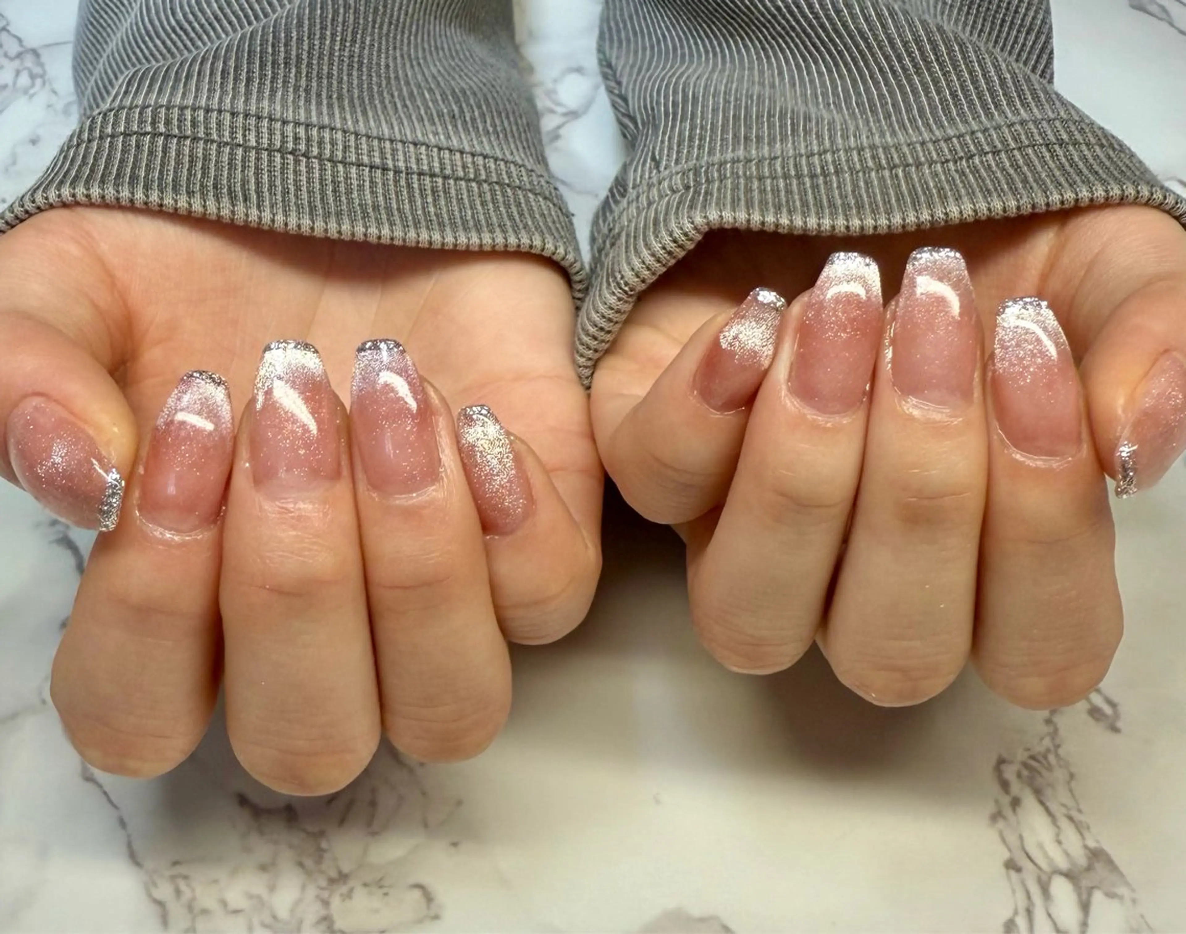 ネイル アートネイル チークネイル フレンチネイル 氷ネイル・うるうるネイル キラキラネイル M.N_ nailのネイルデザイン