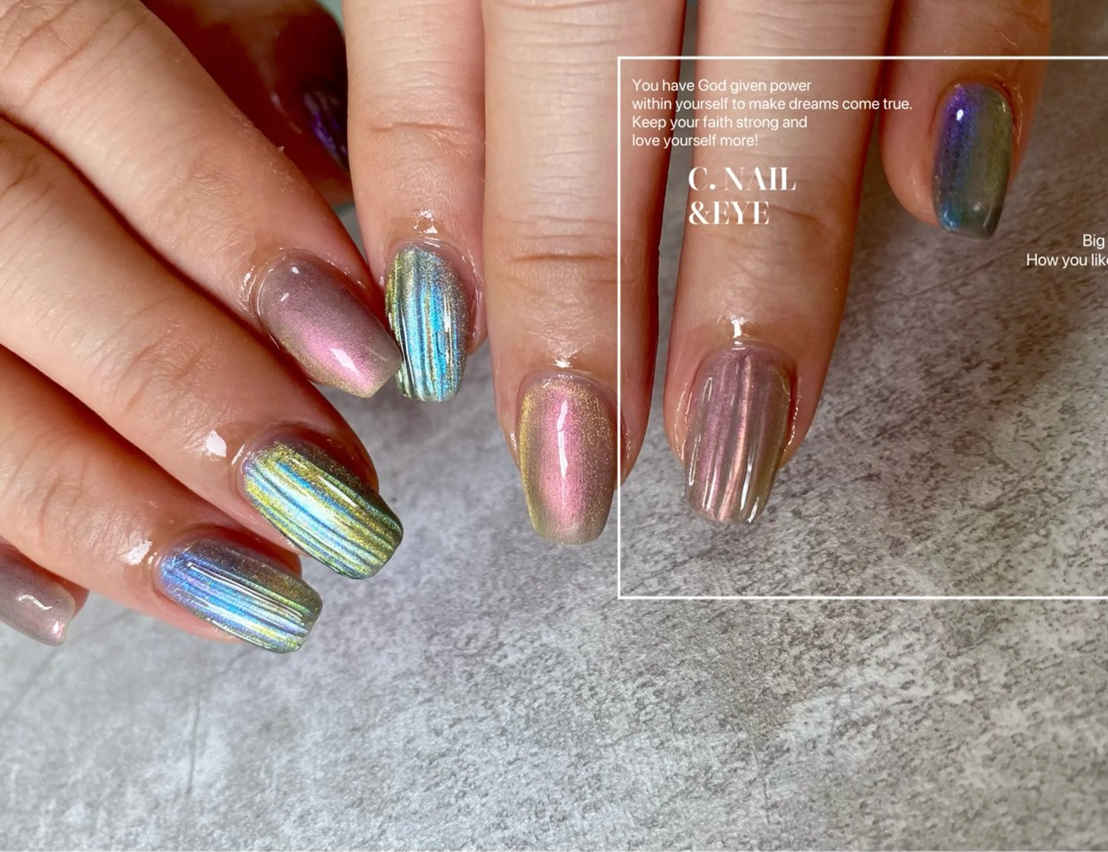 ネイル 入学式 フラッシュネイル フットネイル 卒業式 氷ネイル・うるうるネイル C.Nail &Eye筑紫駅のネイルデザイン