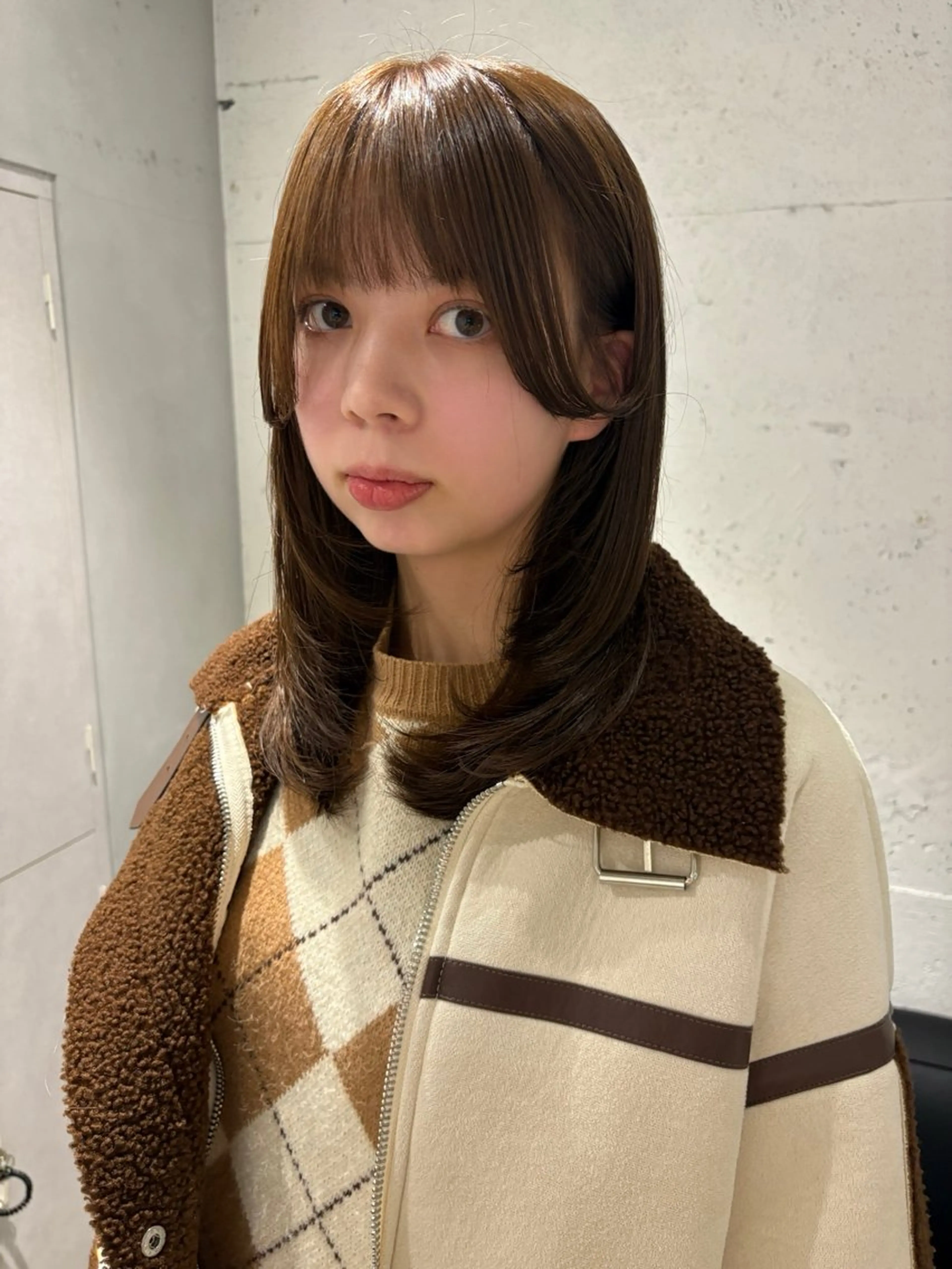 セミロング カラー カット ヘアカラー Juna✂️ レイヤー / ボブのヘアスタイル