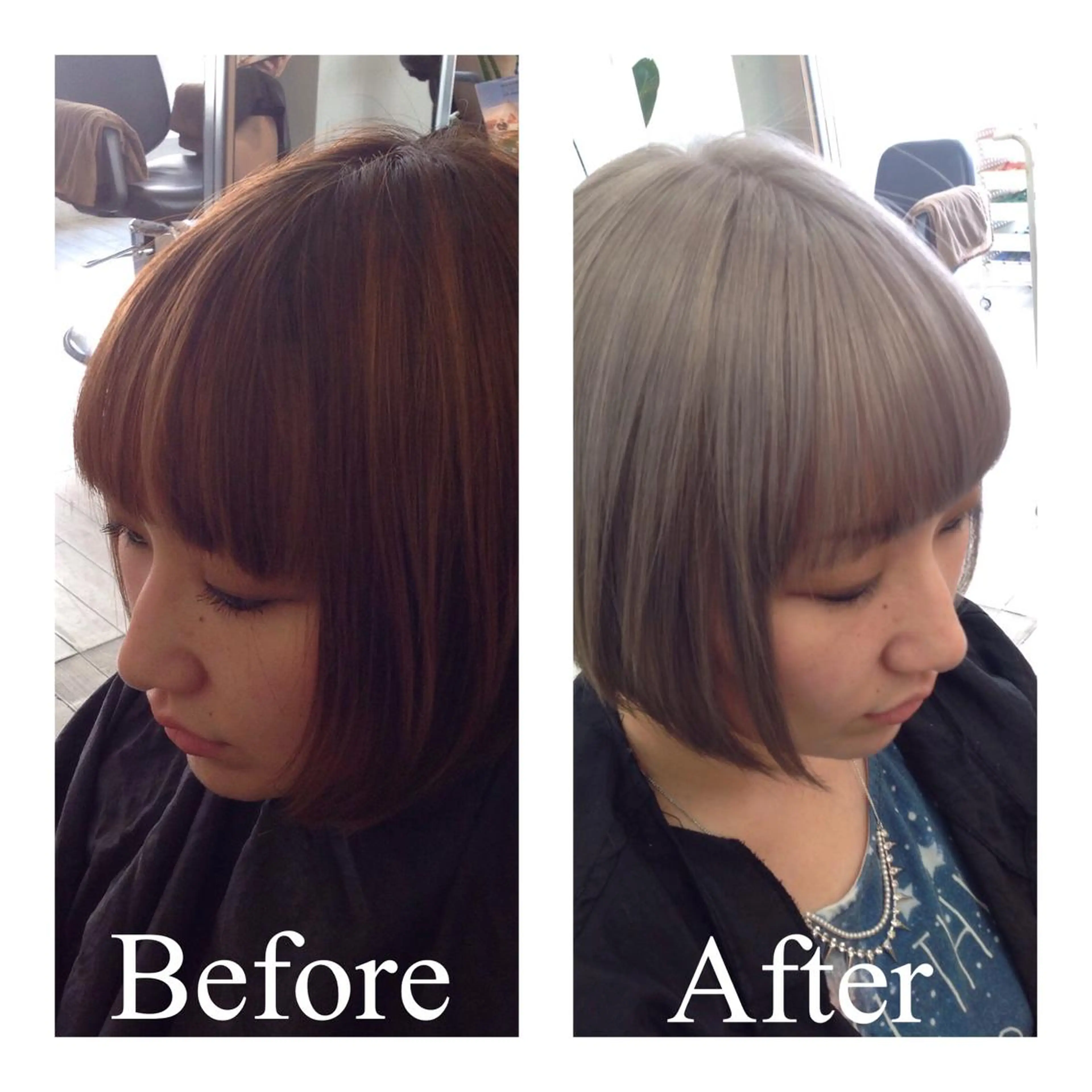 ショート ミディアム カラー アオガミ （前髪顔周りカット）のヘアスタイル