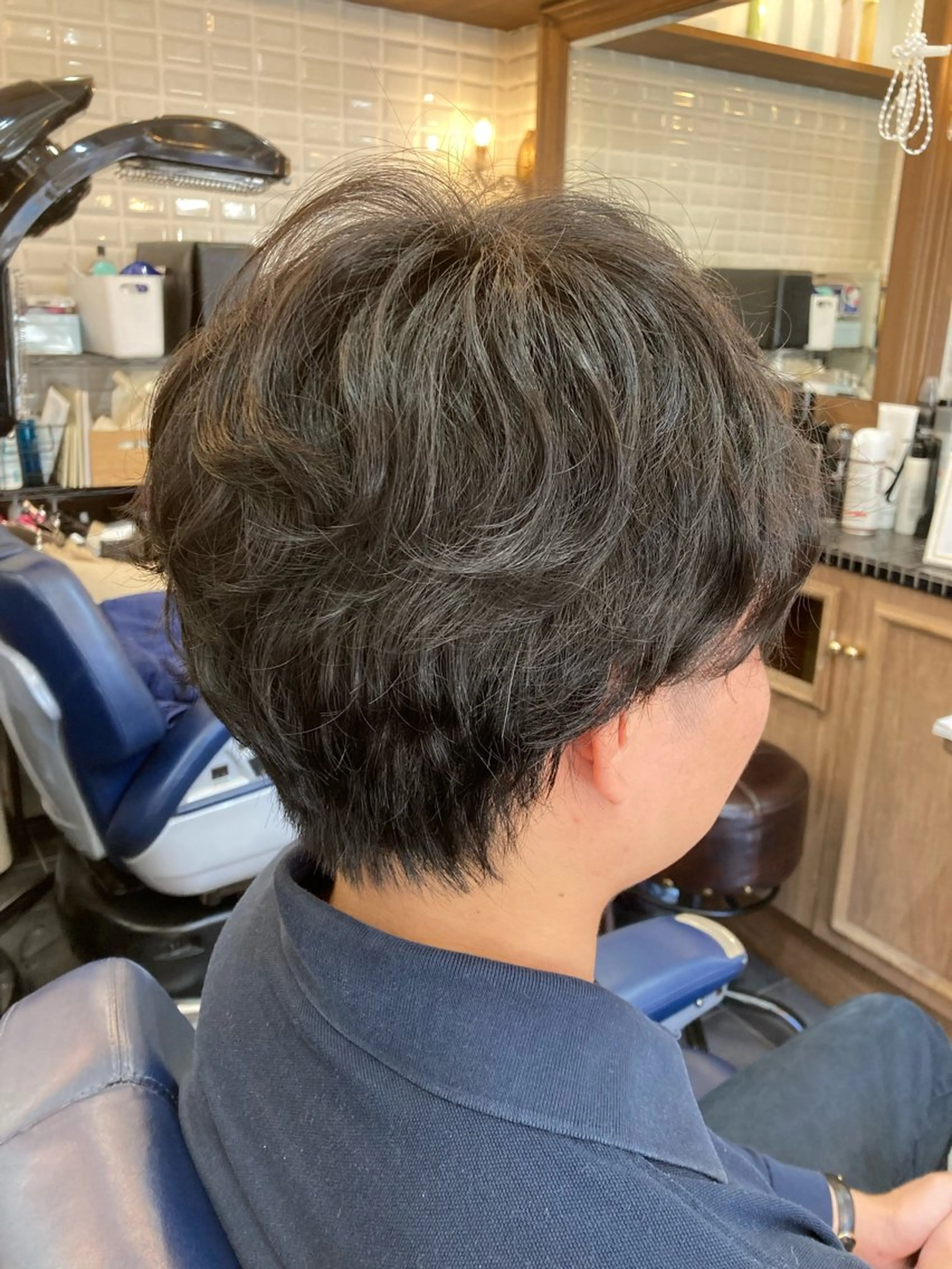 ミディアム メンズ ミディアムパーマ メンズパーマ ルピナス中田店長 山口大地のヘアスタイル