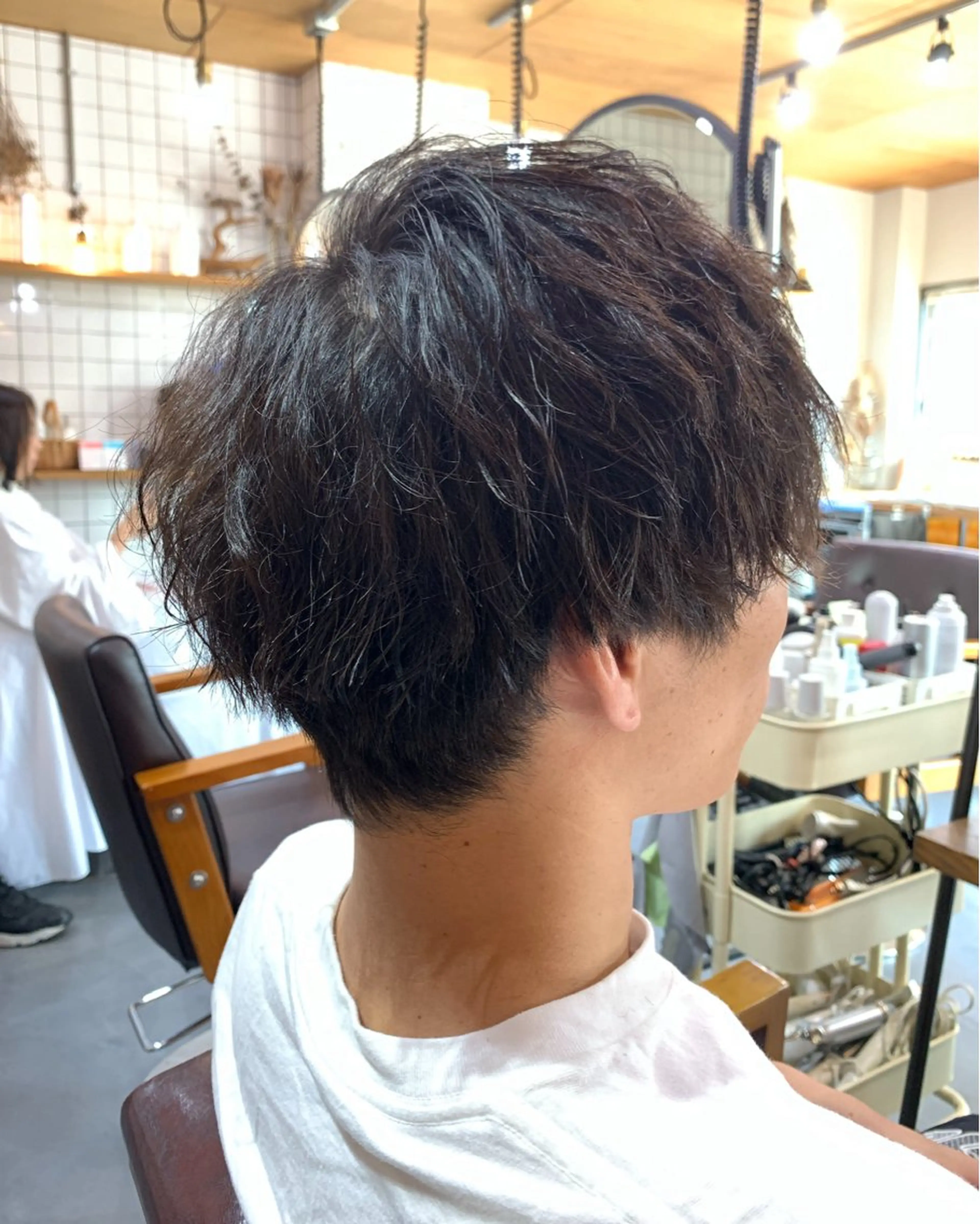 men'sパーマ＋カット(パーマは波巻きかシャドウパーマ限定・現金のみのお支払いになります)の写真