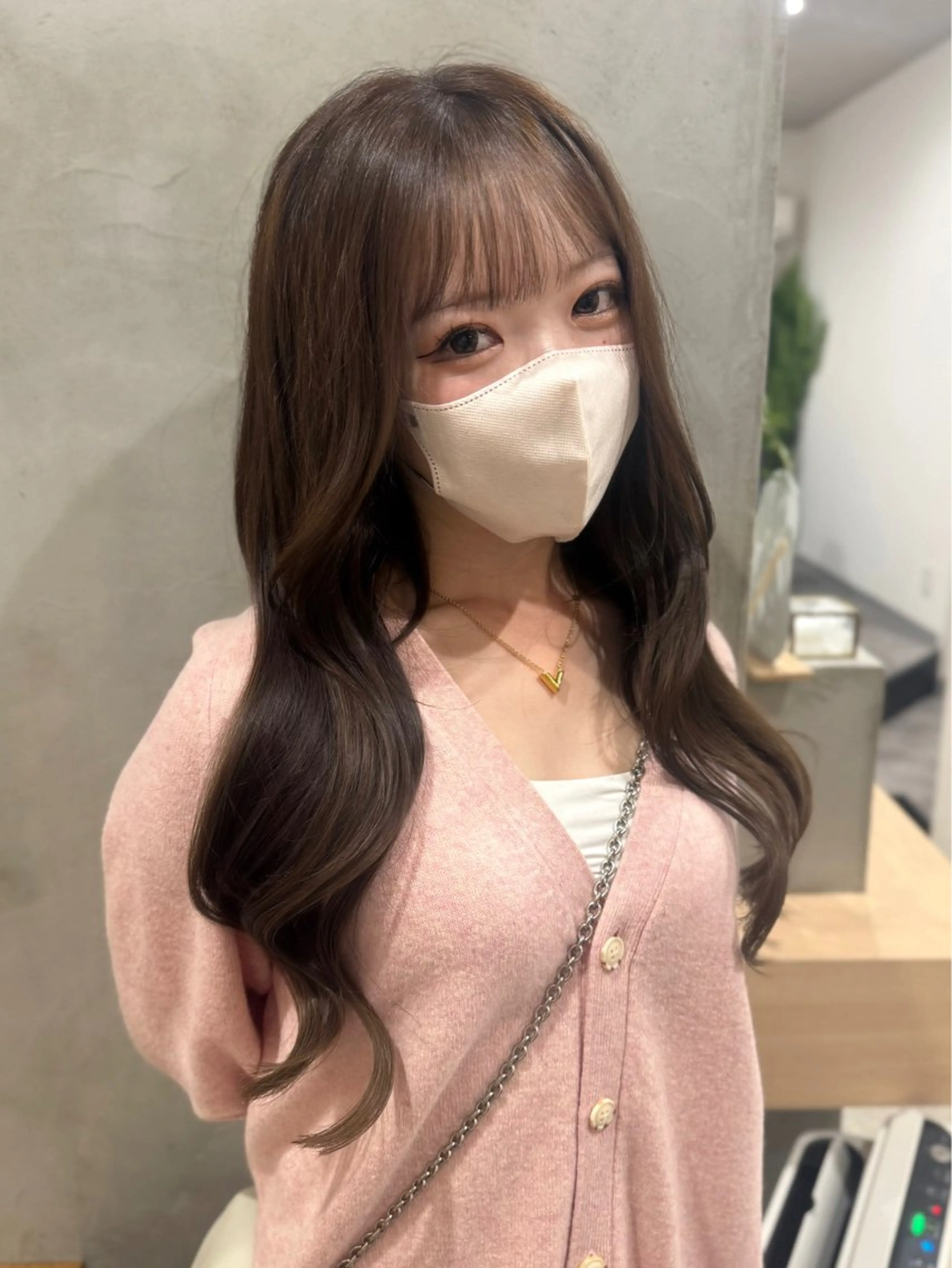 ロング カラー ブラウンカラー チョコレートブラウン カット ヘアカラー トリートメント 88 hair design所属・🫧ハルカ🫧 韓国レイヤーのヘアスタイル