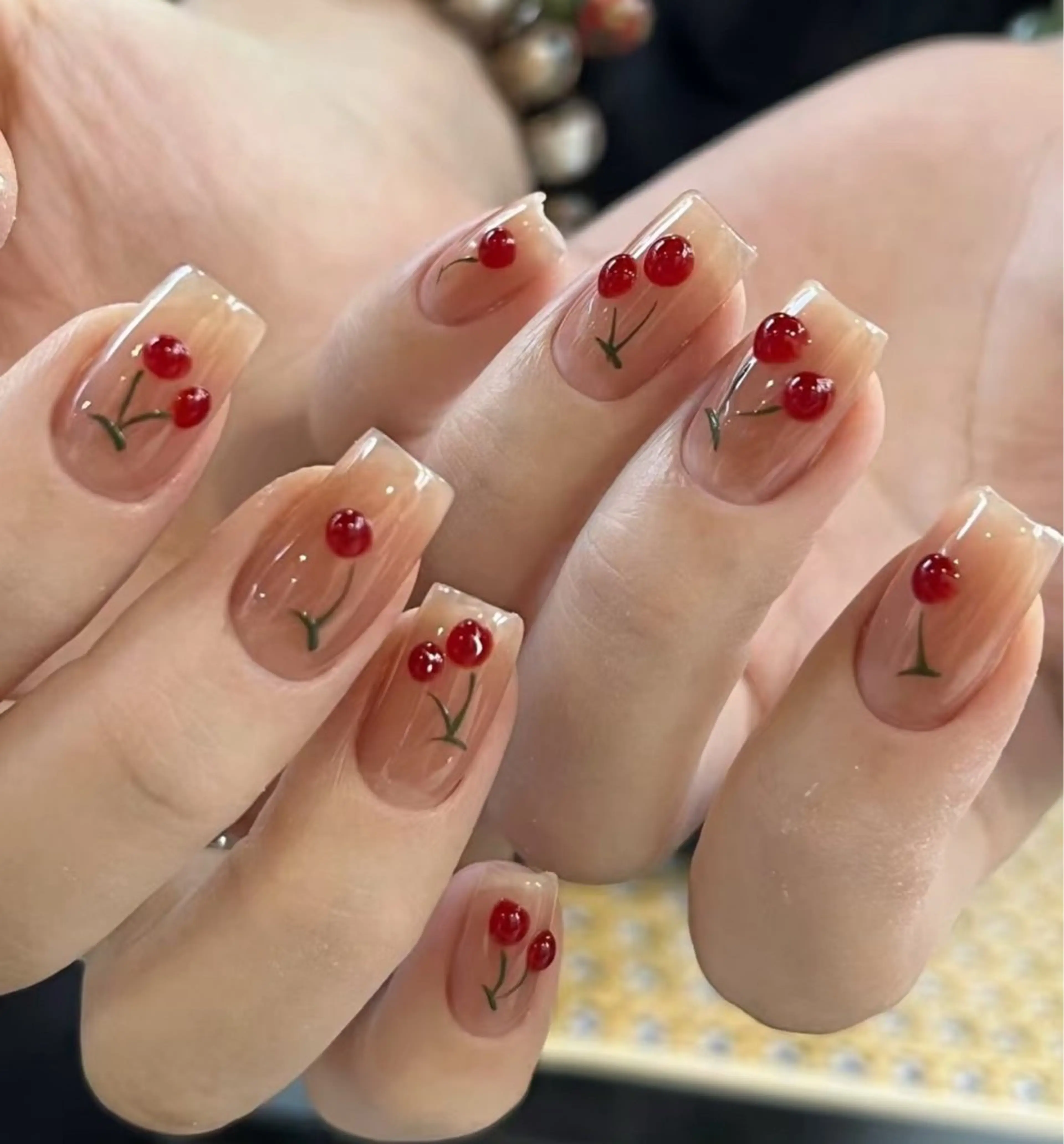 ネイル アートネイル オーロラネイル チークネイル フレンチネイル ガラスフレンチ ハンドネイル 🎀🎀YooLi Nail Salonのネイルデザイン