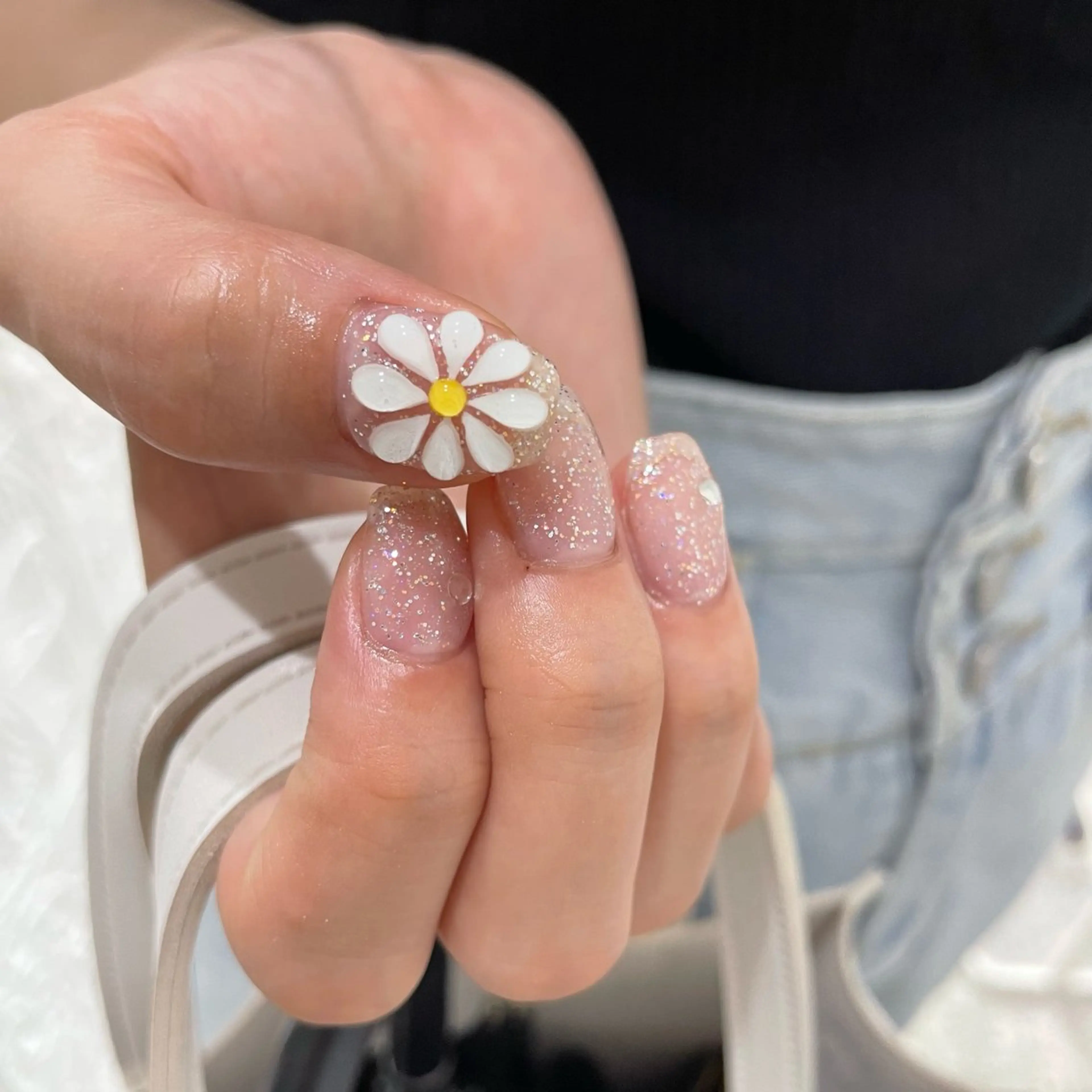 ネイル クリアネイル フラワーネイル フレンチネイル ジェルネイル ガーリー nailist. sayaのネイルデザイン