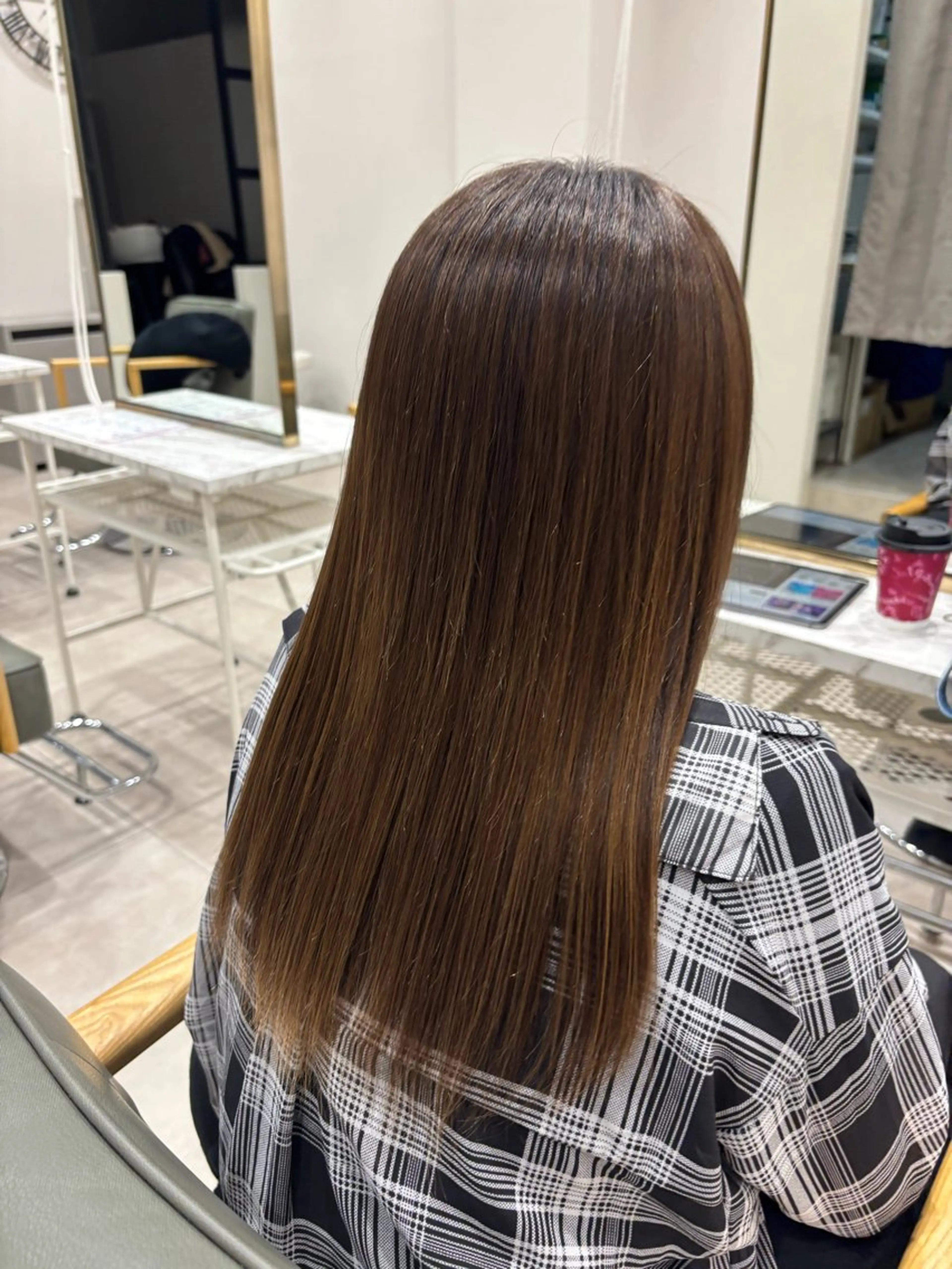 ロング カラー 縮毛矯正 トリートメント N°number/ 愛実のヘアスタイル