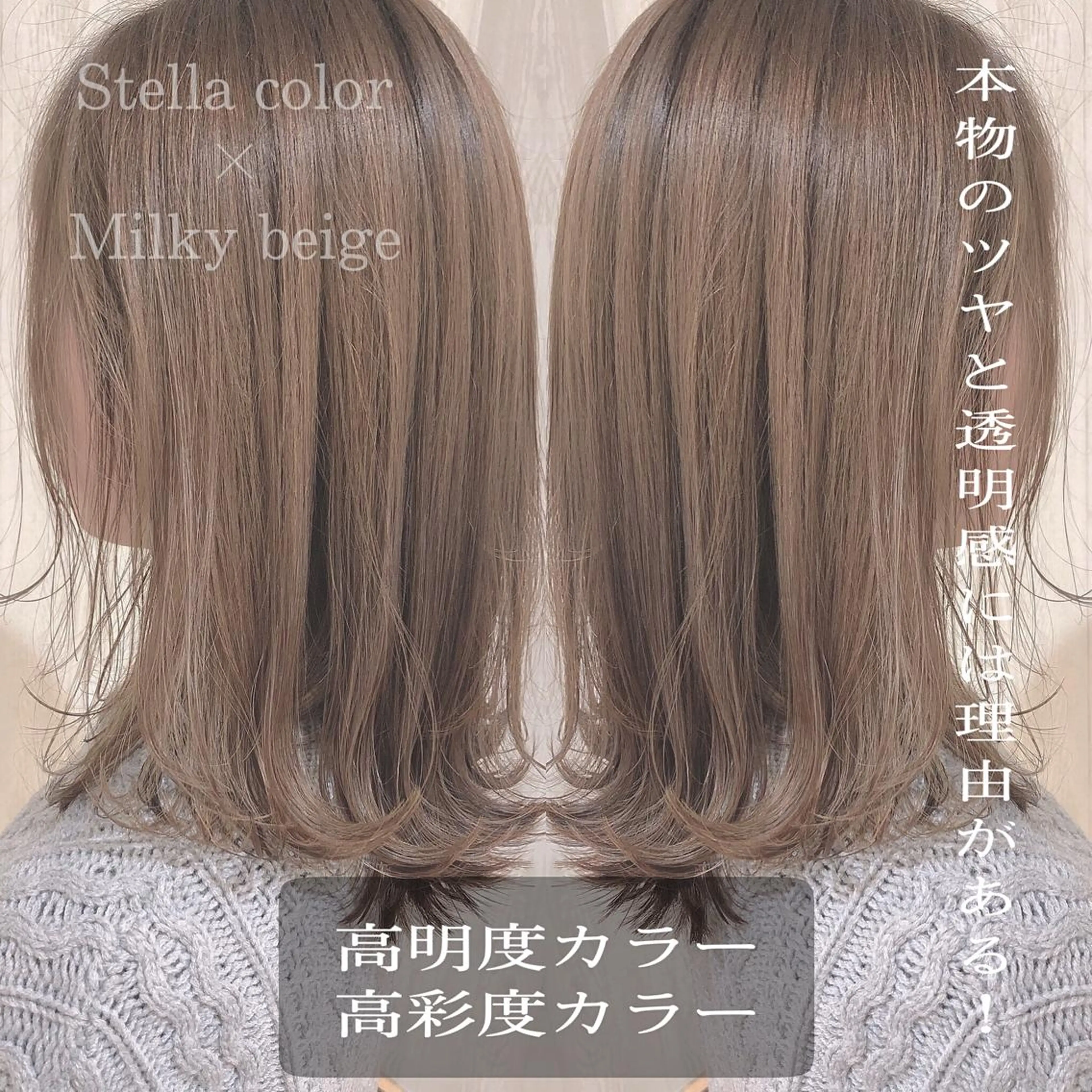 セミロング カラー ベージュカラー 透明感カラー カット ヘアカラー トリートメント 河合秀明/ハイライト /インナーカラーのヘアスタイル