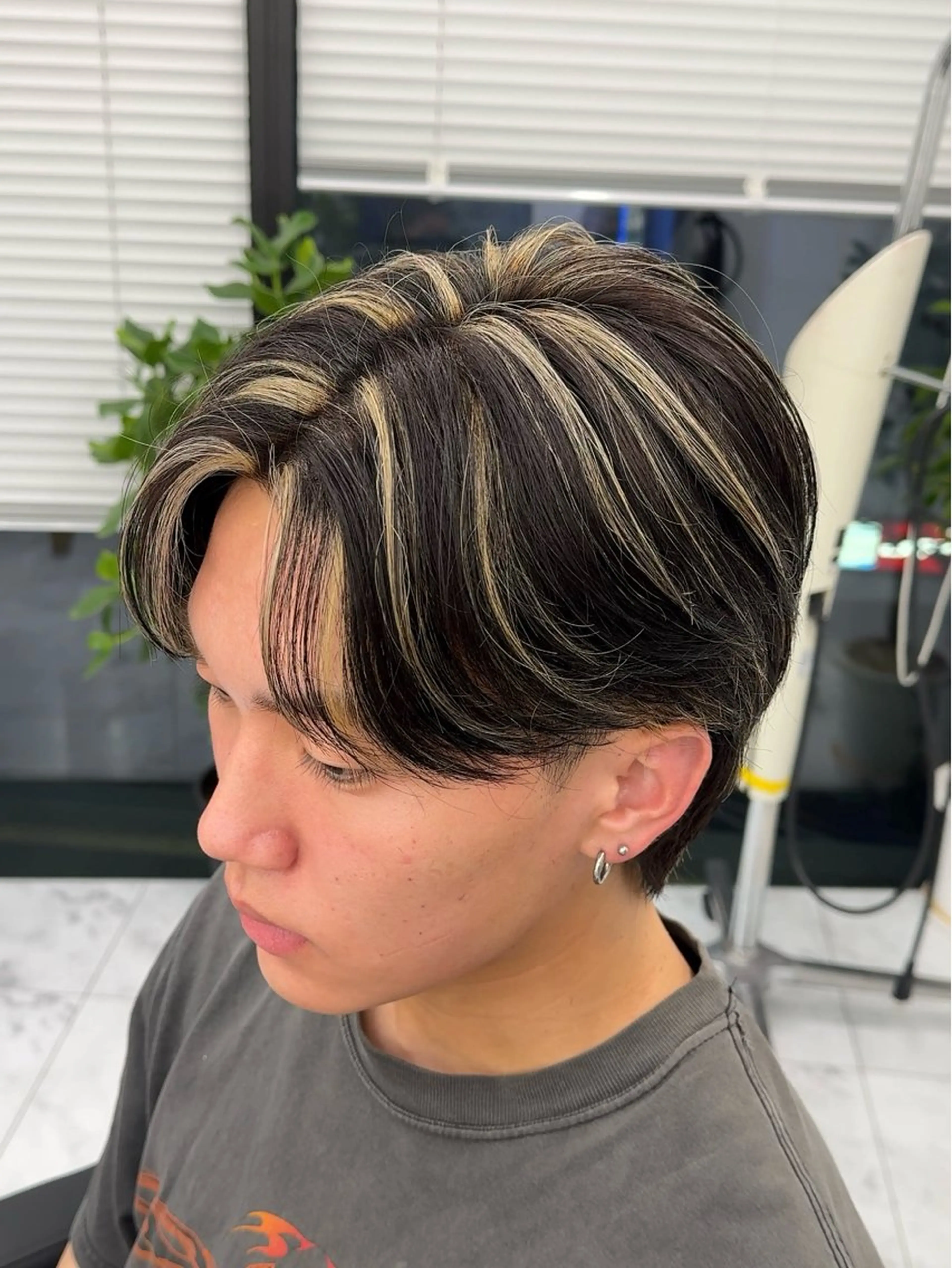 カラー メンズ ヘアカラー メンズカット ‪‪/メッシュのヘアスタイル