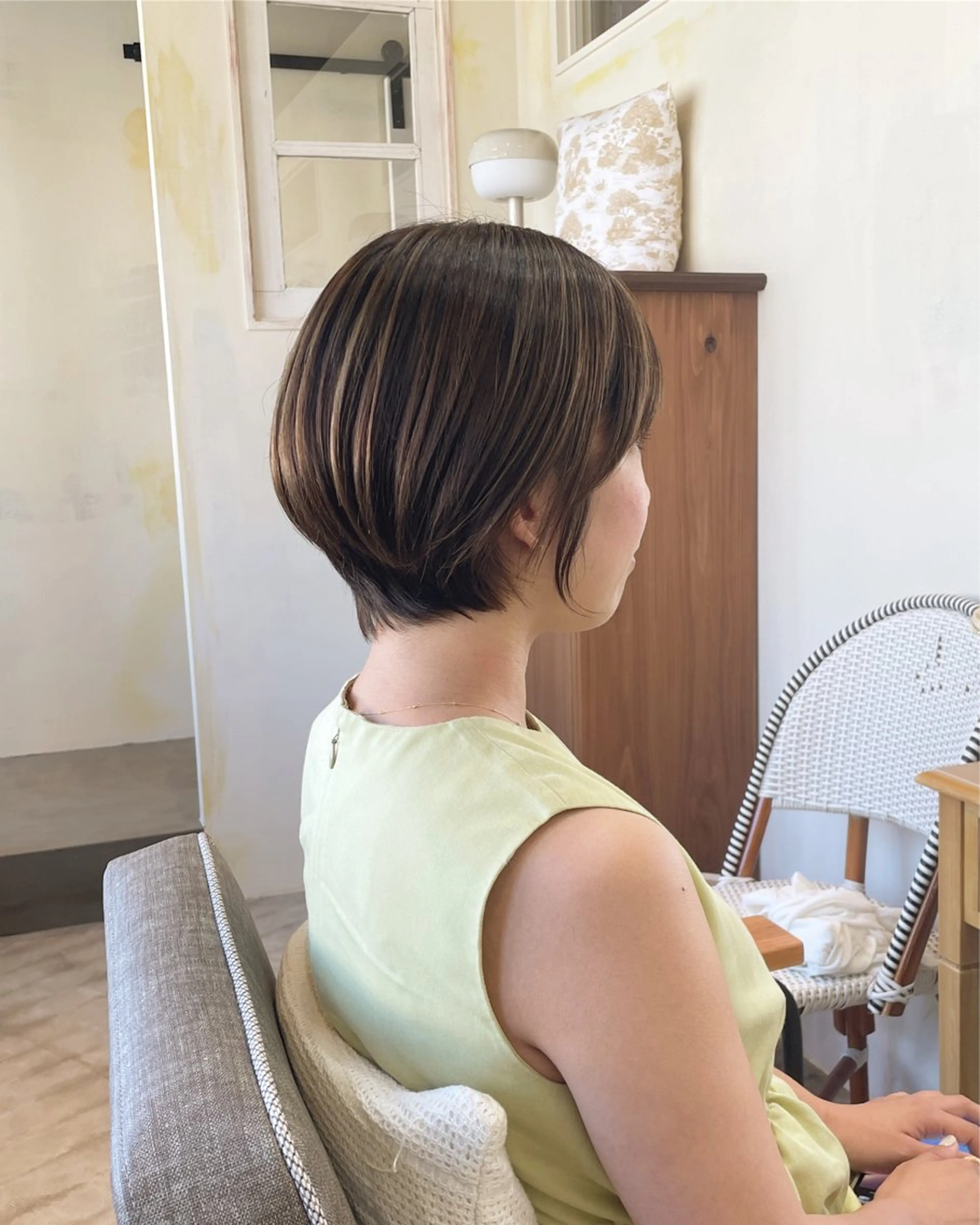 ショート カラー R-5 shonandai所属・🍋透け感カラー🍃 オリーブ🍐Kahoのヘアスタイル