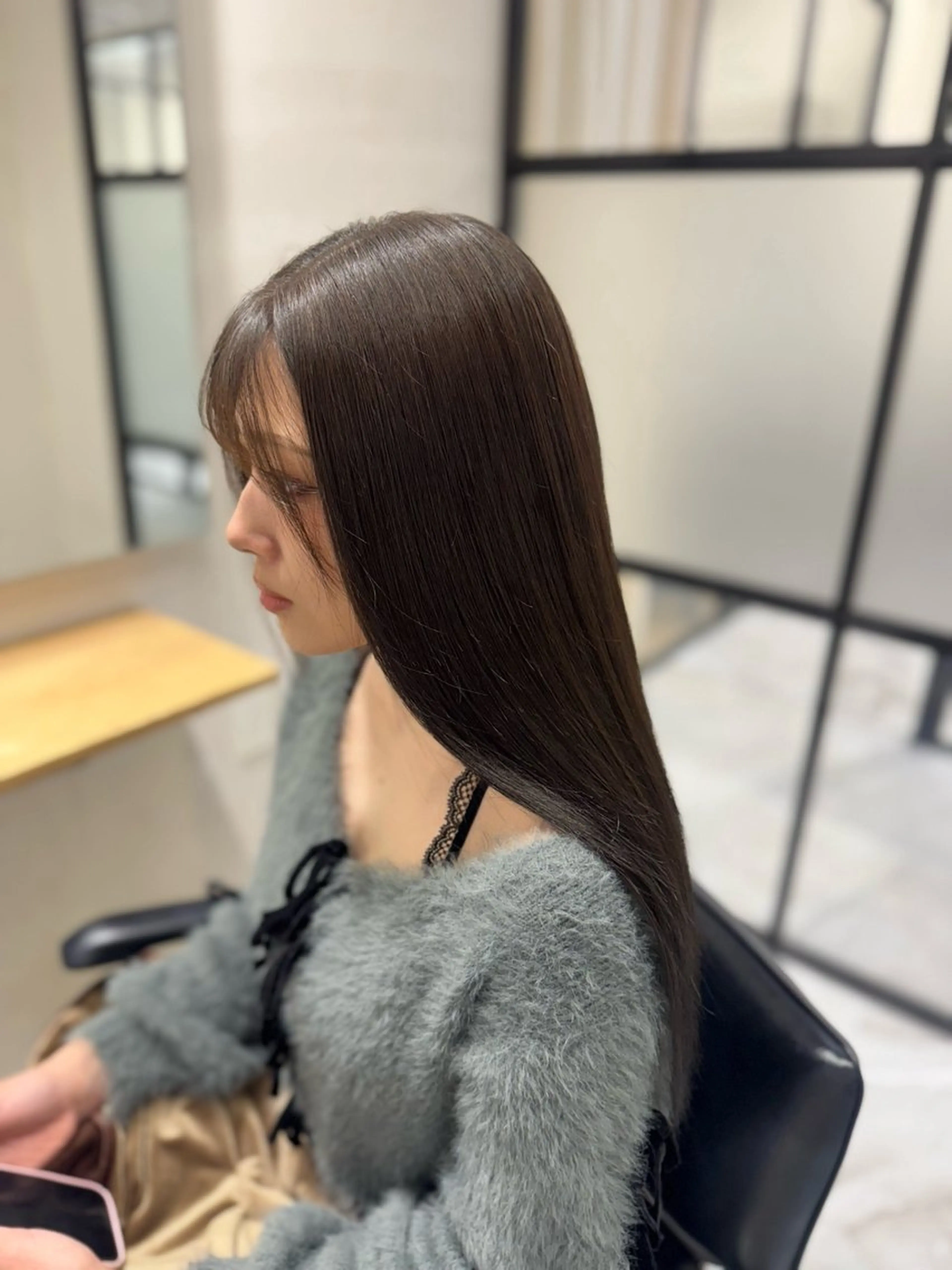ロング カラー 透明感カラー グレージュ 髪質改善 梅田/美髪ケア/縮毛 矯正/ichicaのヘアスタイル