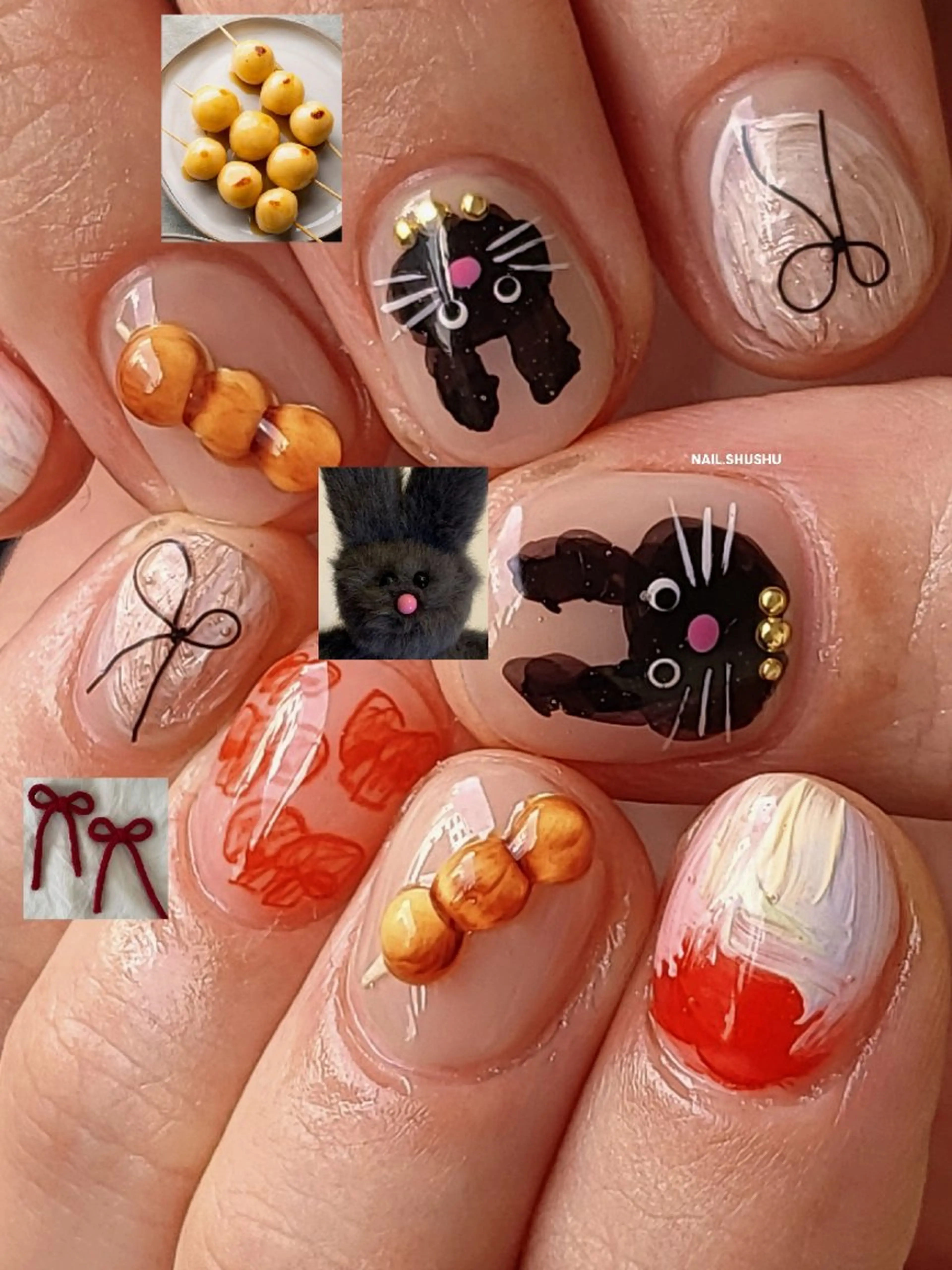 ネイル ハンドネイル 3dパーツ/流行り 👧shushu❤️のネイルデザイン