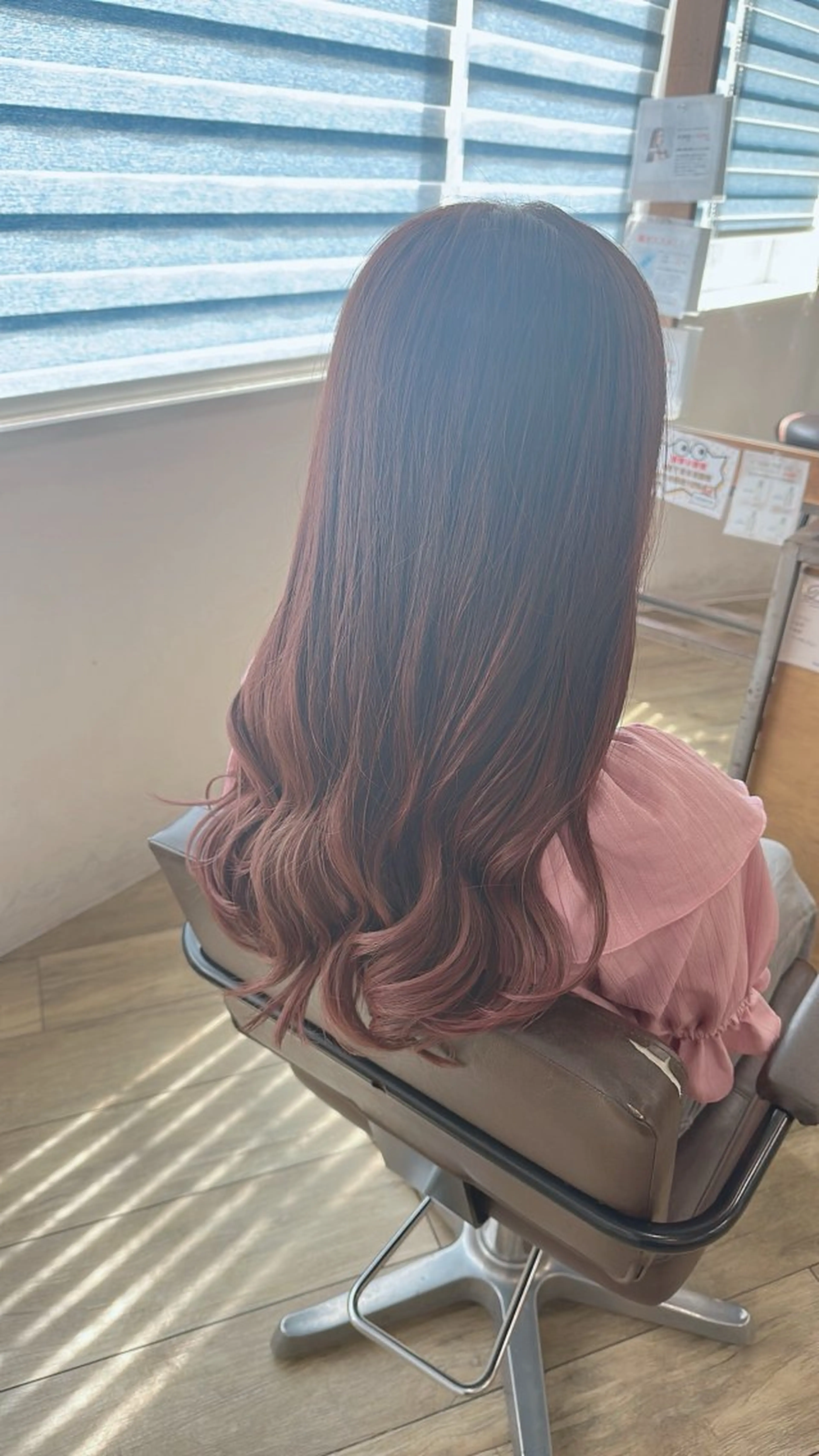 ロング ピンクブラウン カット ヘアカラー 🎀ITSUKI暖色 カラー/レイヤー🎀のヘアスタイル