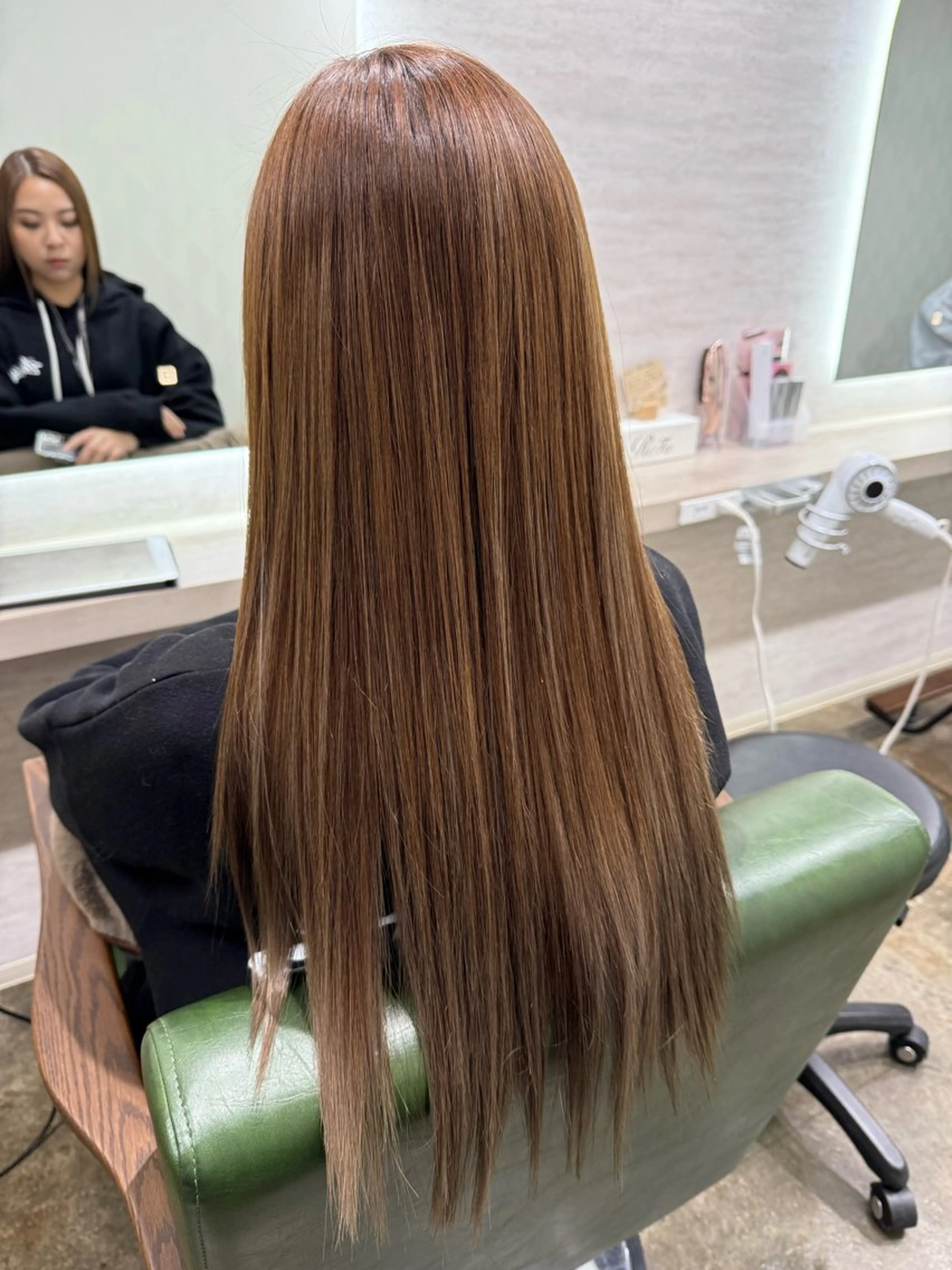 ロング カラー アッシュ ベージュカラー メッシュ ヘアカラー 🍑髪質改善縮毛矯正 🍑あべももこ🍑のヘアスタイル