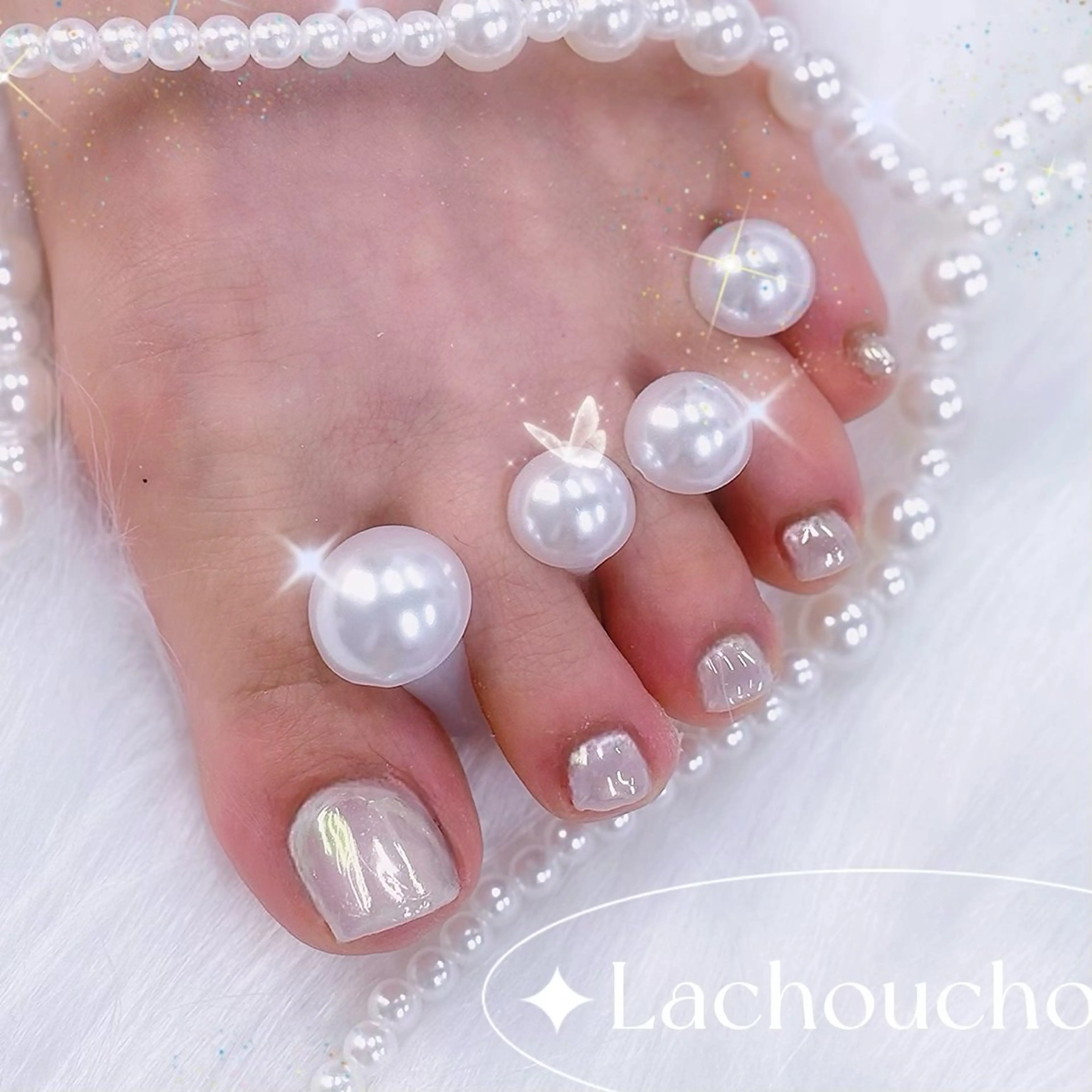 【初回】フットネイル🍒オーロラ🎀100分の写真