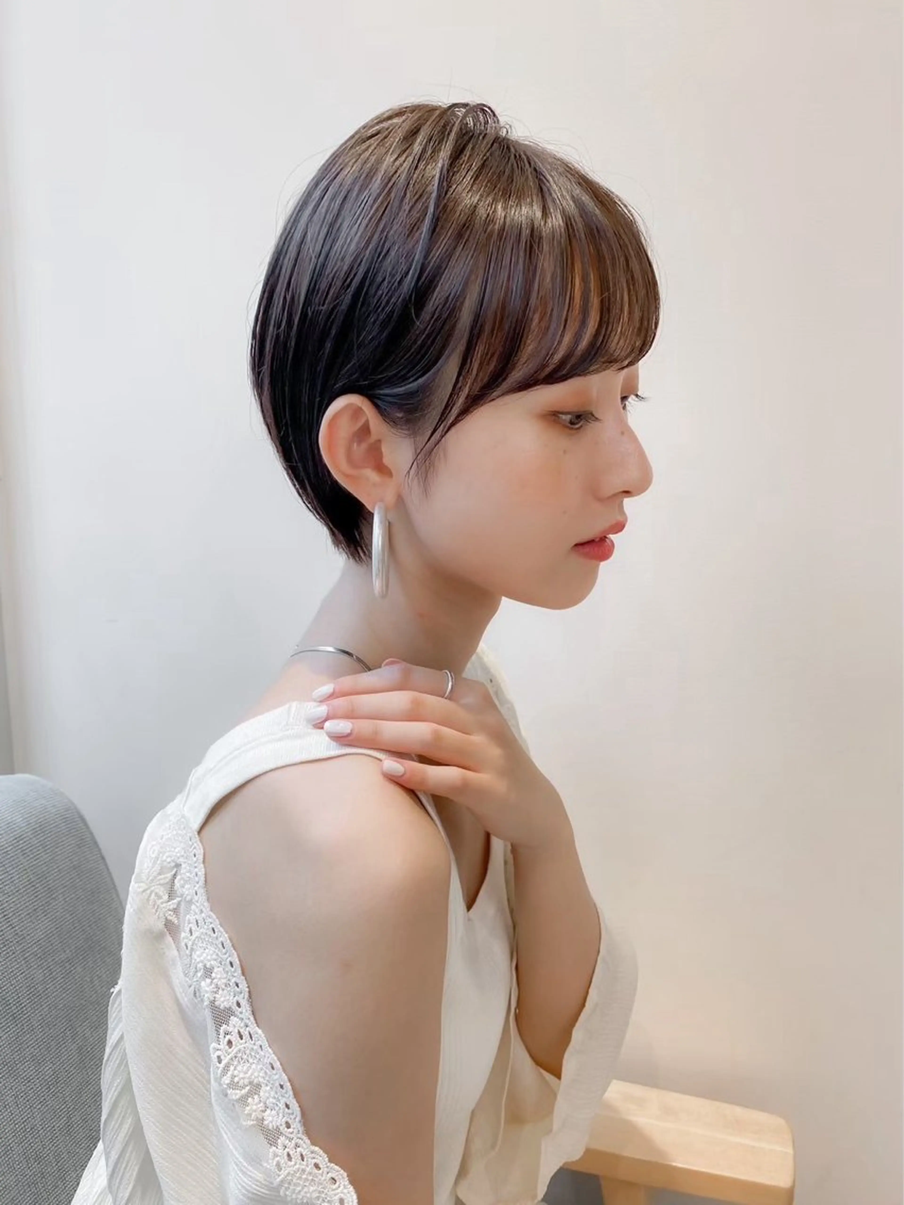 ショート 上品♡韓国レイヤー ‎🤍のの‎🤍のヘアスタイル