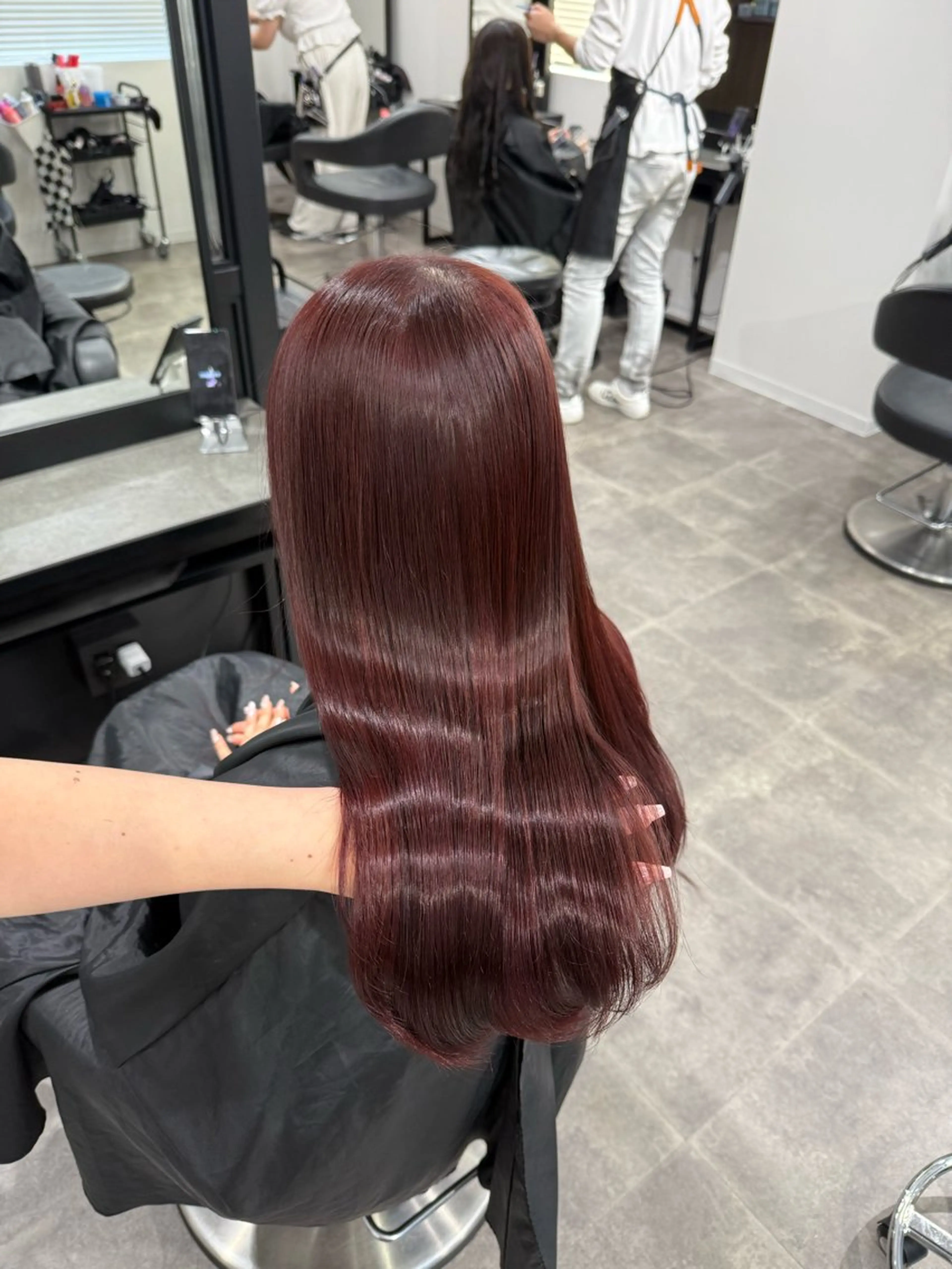 ロング カラー ヘアアレンジ ヘアカラー トリートメント 💗暖色特化ピンク/ 赤髪💗HARUNAのヘアスタイル