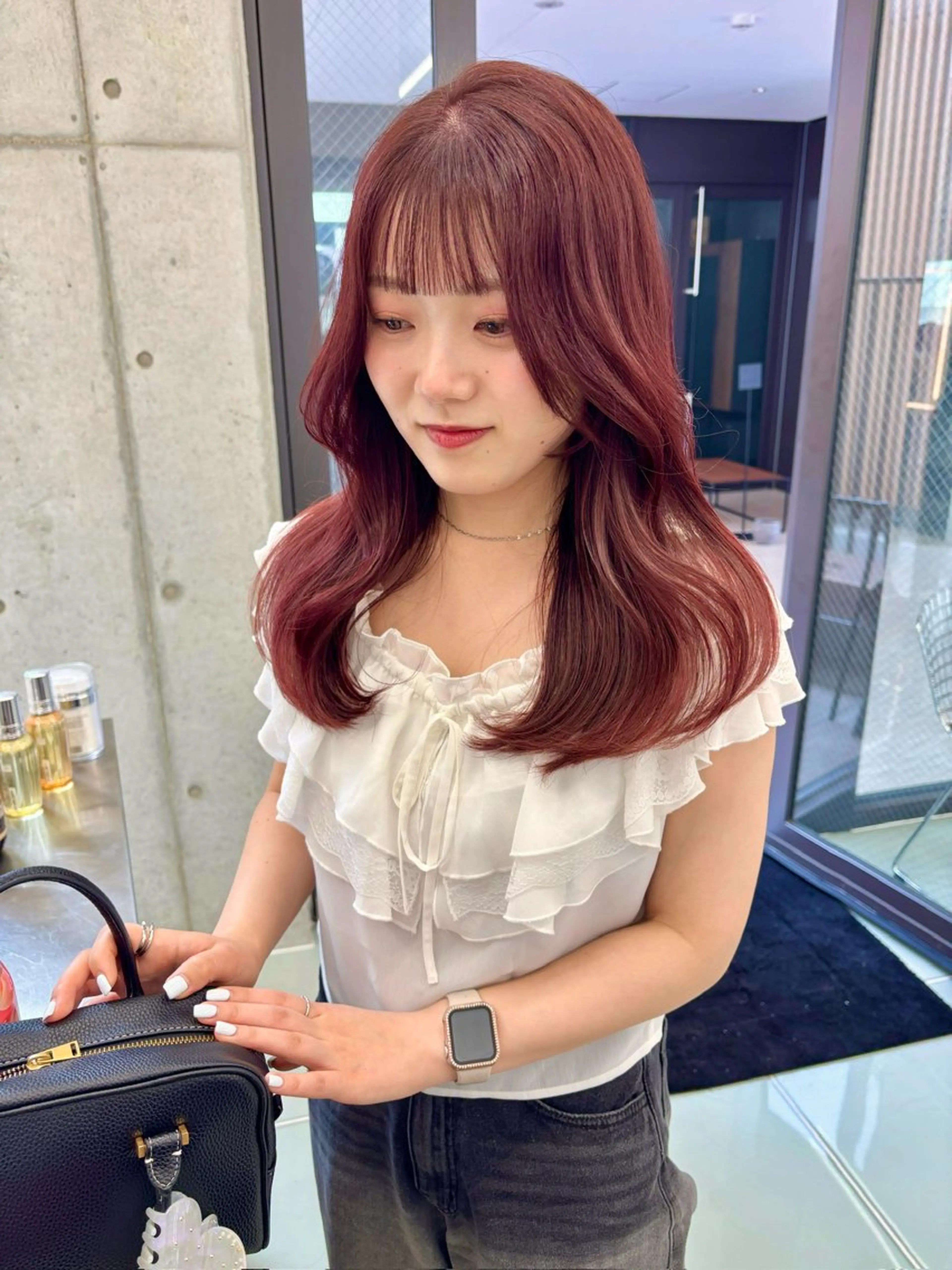 セミロング カラー ヘアアレンジ ブリーチ ブリーチなしカラー ハッシュカット 韓国風ヘア レイヤーカット トリートメント umu.［韓国ヘア /レイヤーカット］のヘアスタイル