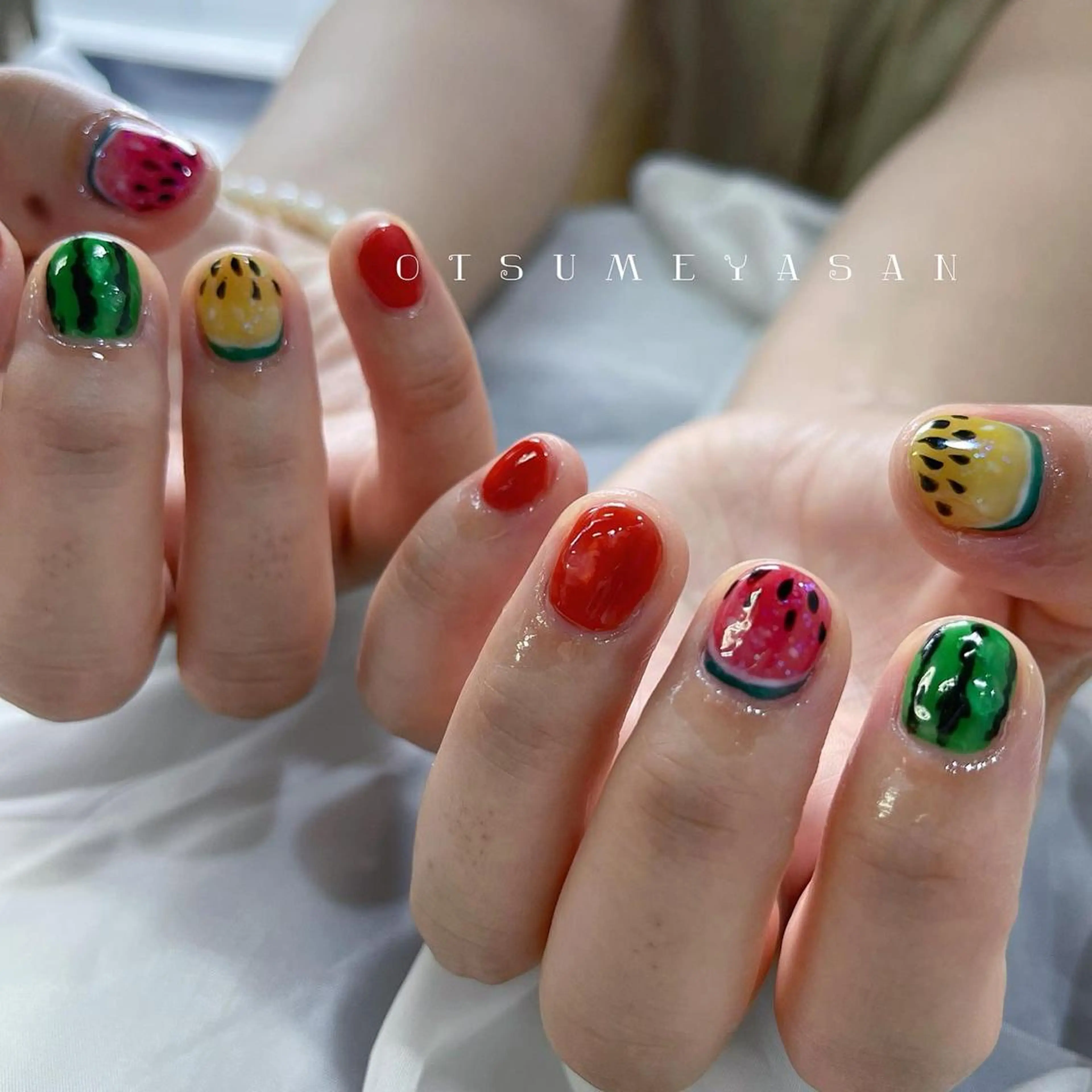 ネイル オーロラネイル 韓国ネイル ニュアンスネイル 夏ネイル otsumeyasan所属・わたなべ ちかのネイルデザイン