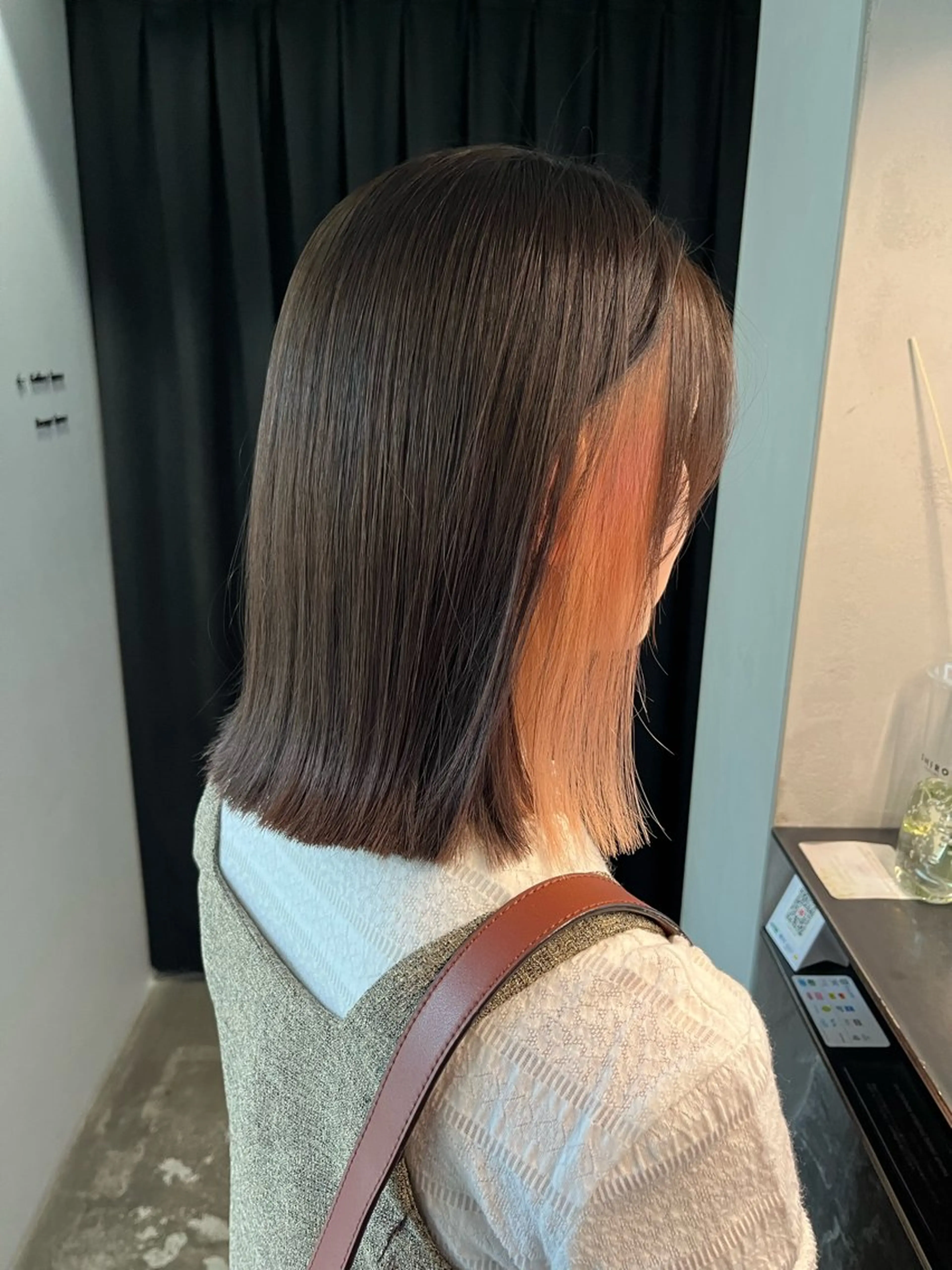 セミロング 酸性ストレート カット 縮毛矯正 揚村 武斗のヘアスタイル