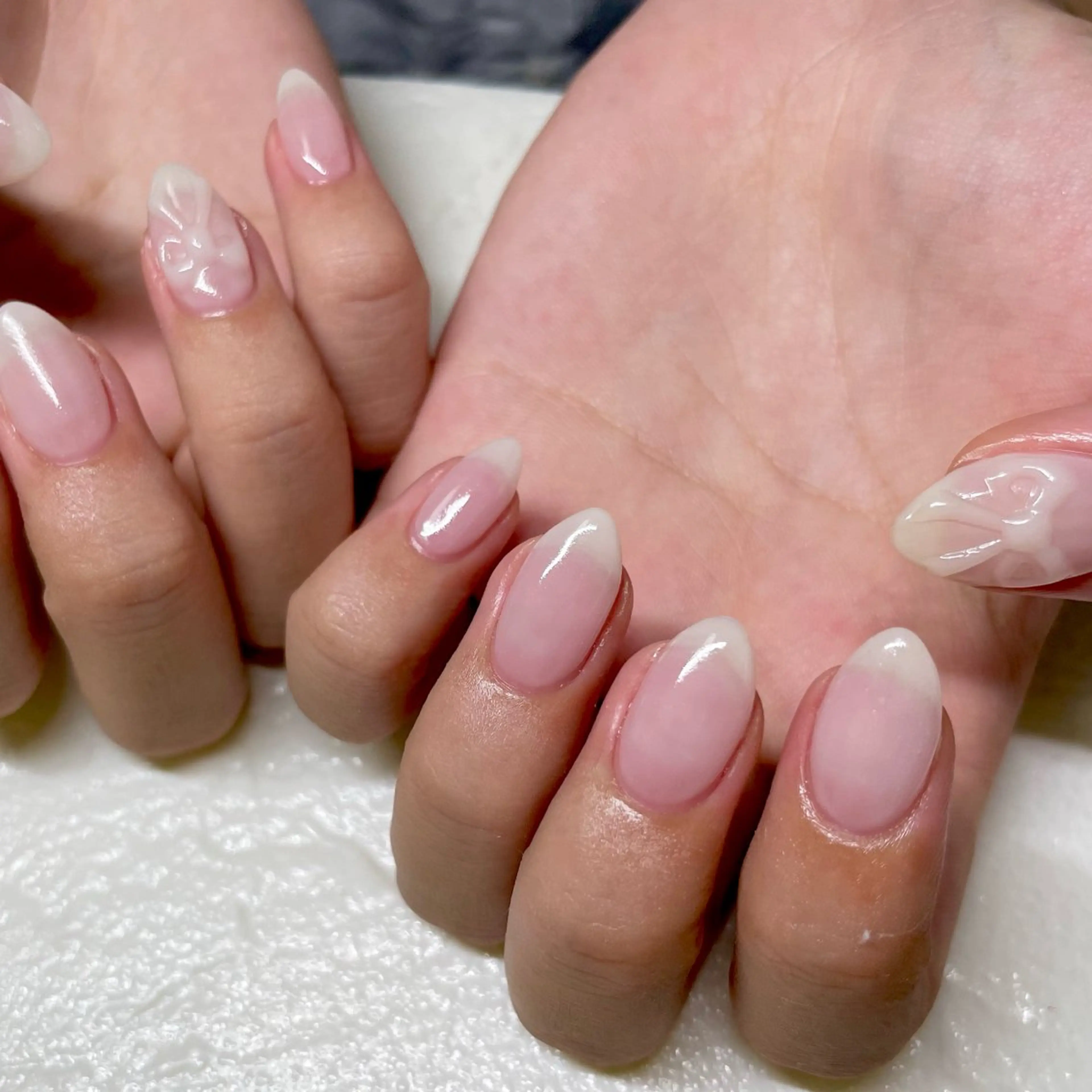 ネイル アートネイル リボン Nail Blue512所属・Nailist MINORIのネイルデザイン