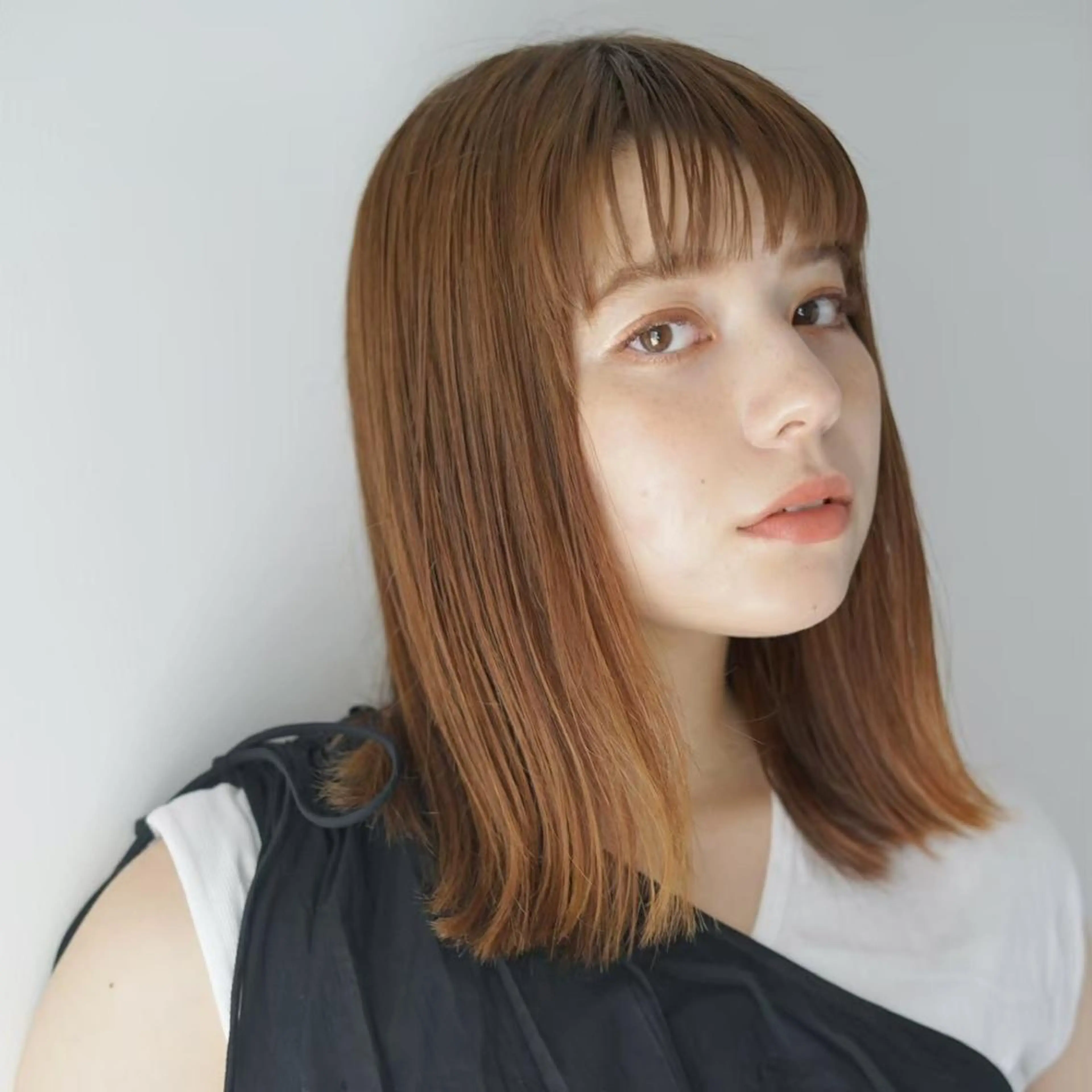 ミディアム カラー ボブ 縮毛矯正 ヘアカラー トリートメント 🌱カラー&トリート メント🌱SOUTAのヘアスタイル