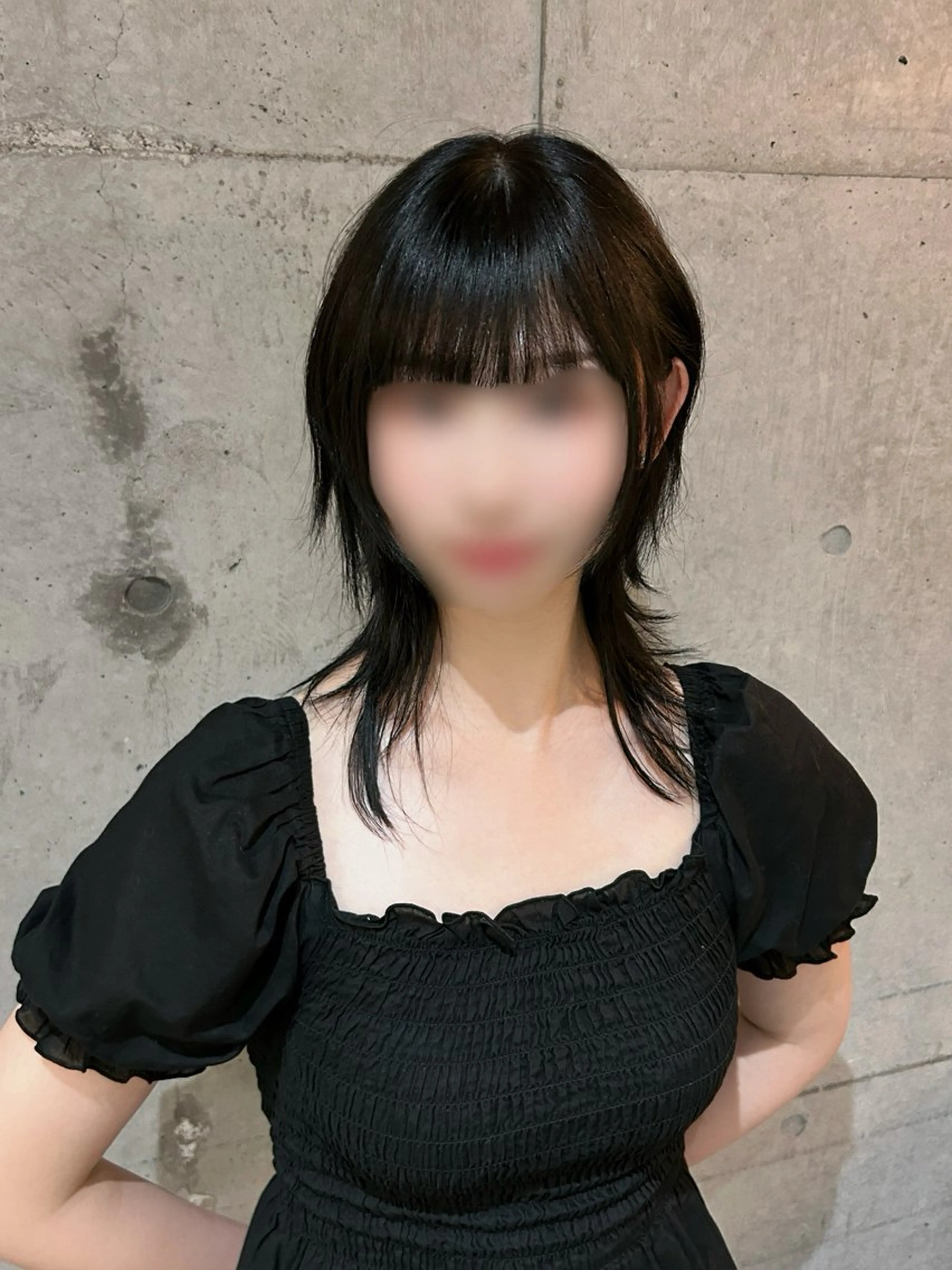 セミロング ハッシュカット 韓国風ヘア レイヤーハッシュカッ トカラー専門美容師のヘアスタイル
