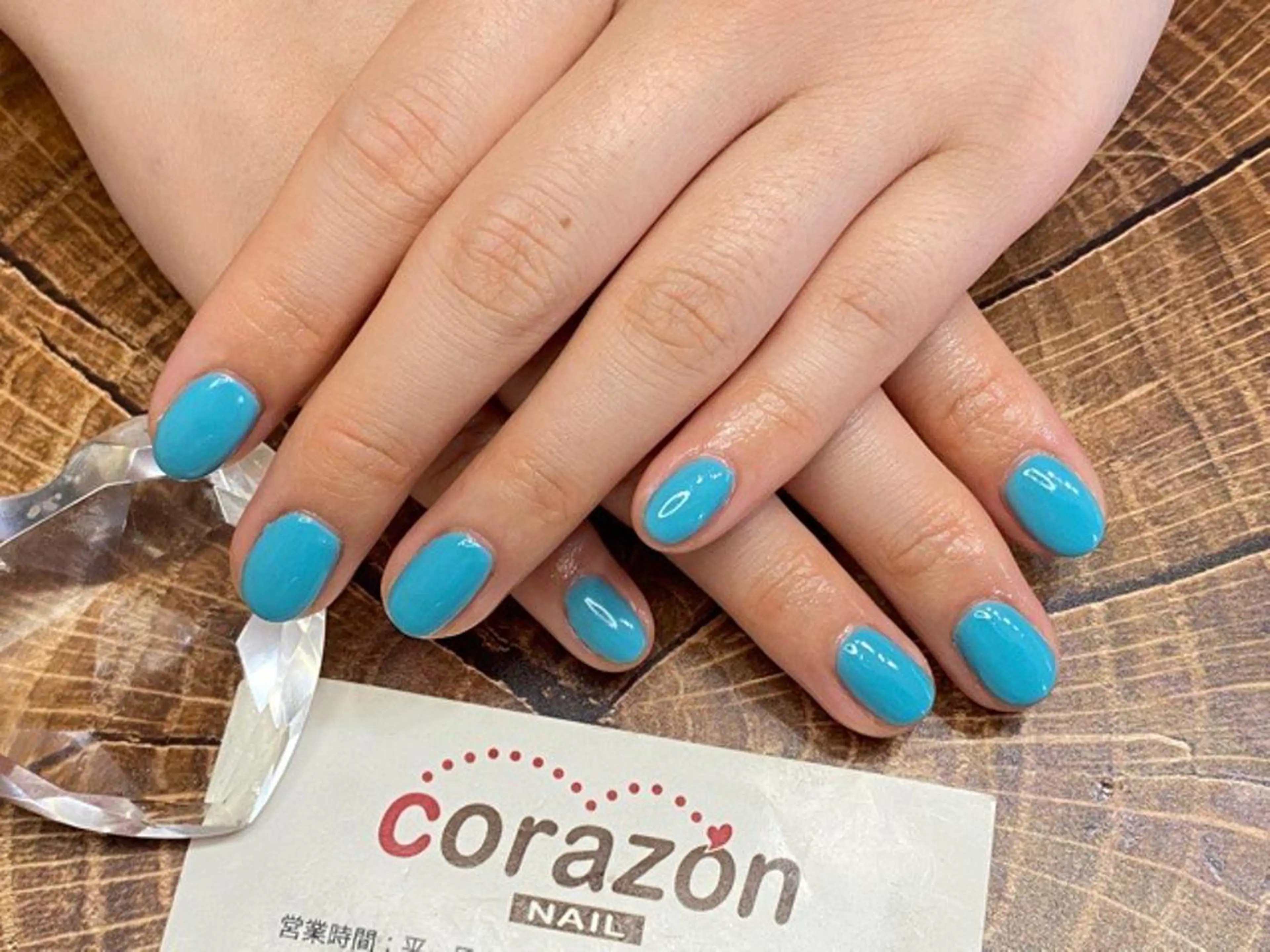 ネイル ジェルネイル 水色 ワンカラーネイル ハンドネイル corazon所属・ネイリスト aicoのネイルデザイン
