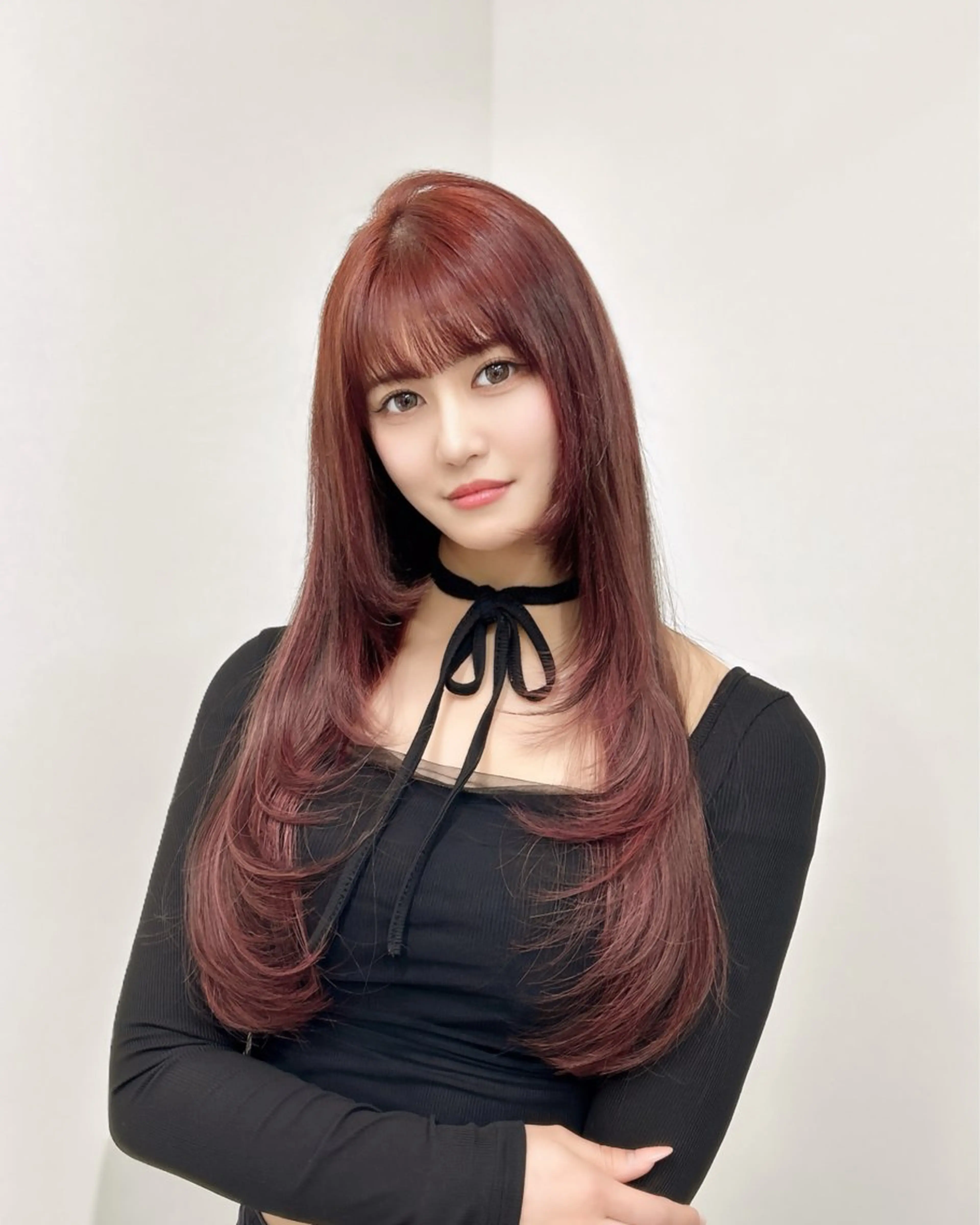 セミロング エクステ レイヤーカット カット ヘアカラー エクステ LOMKH所属・レイヤーカット/韓国 /縮毛矯正/タツヤのヘアスタイル