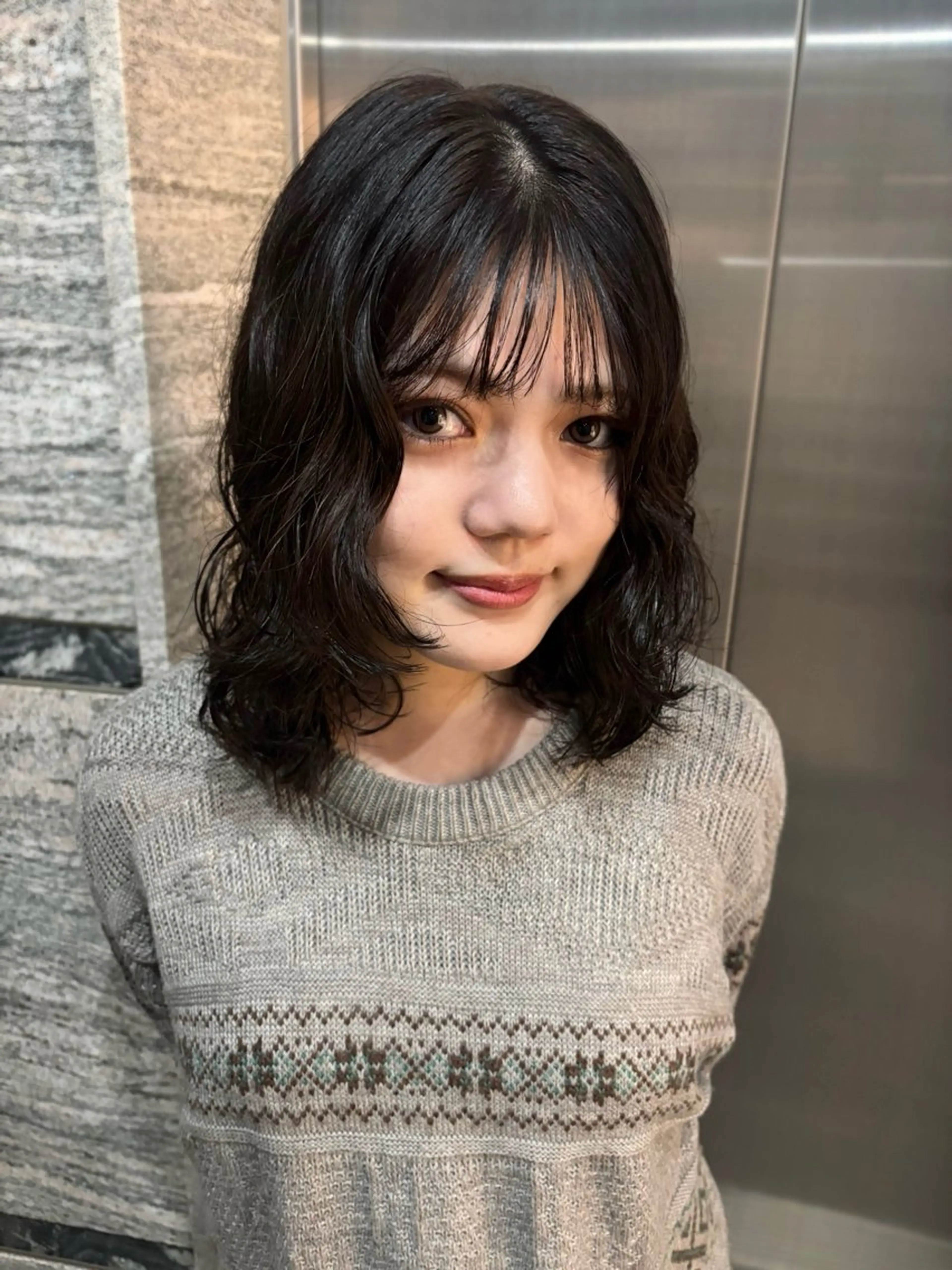 ミディアム カラー パーマ カット ヘアカラー パーマ satsuki ito/暖色、パーマのヘアスタイル