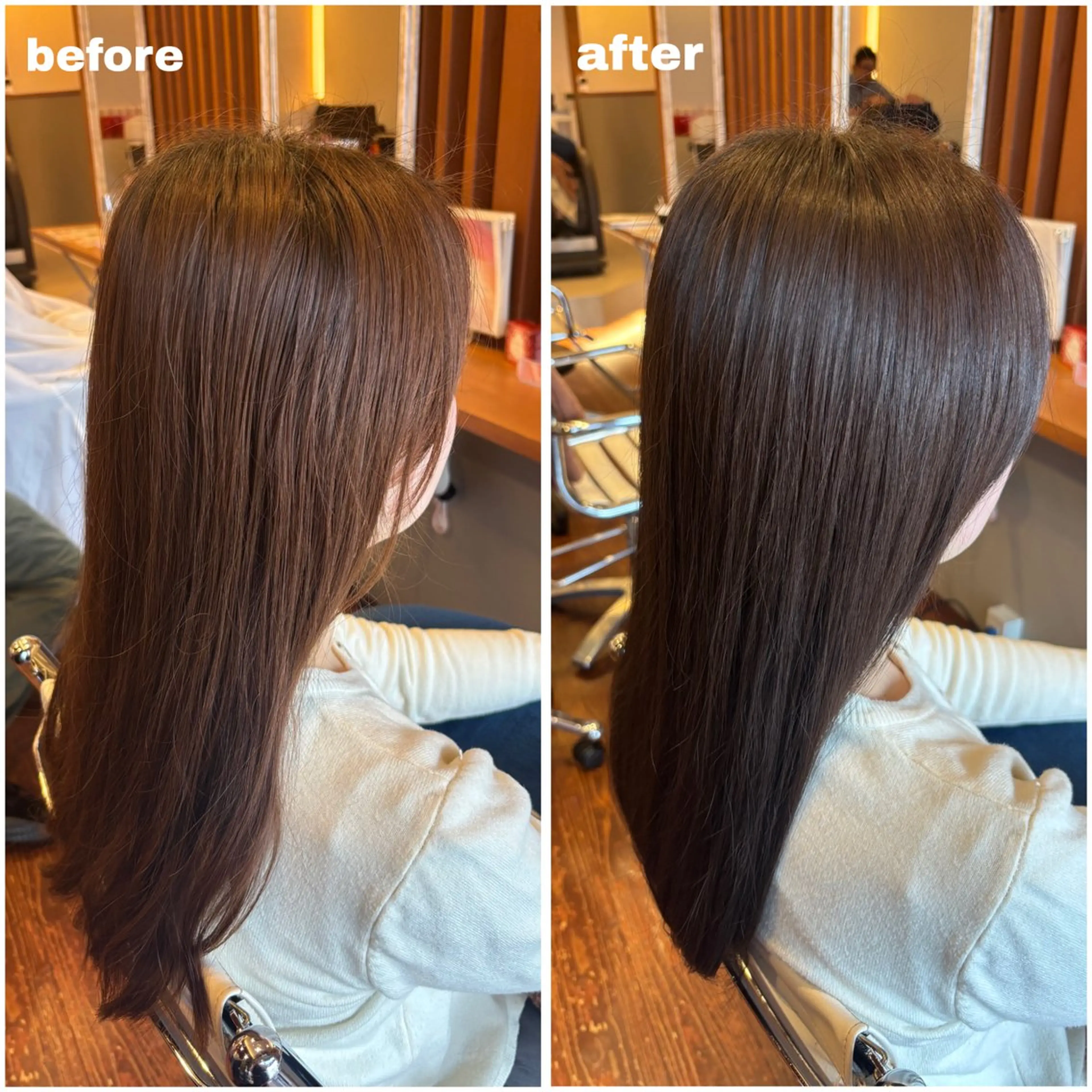 セミロング カラー ヘアカラー トリートメント peal ark いろはのヘアスタイル