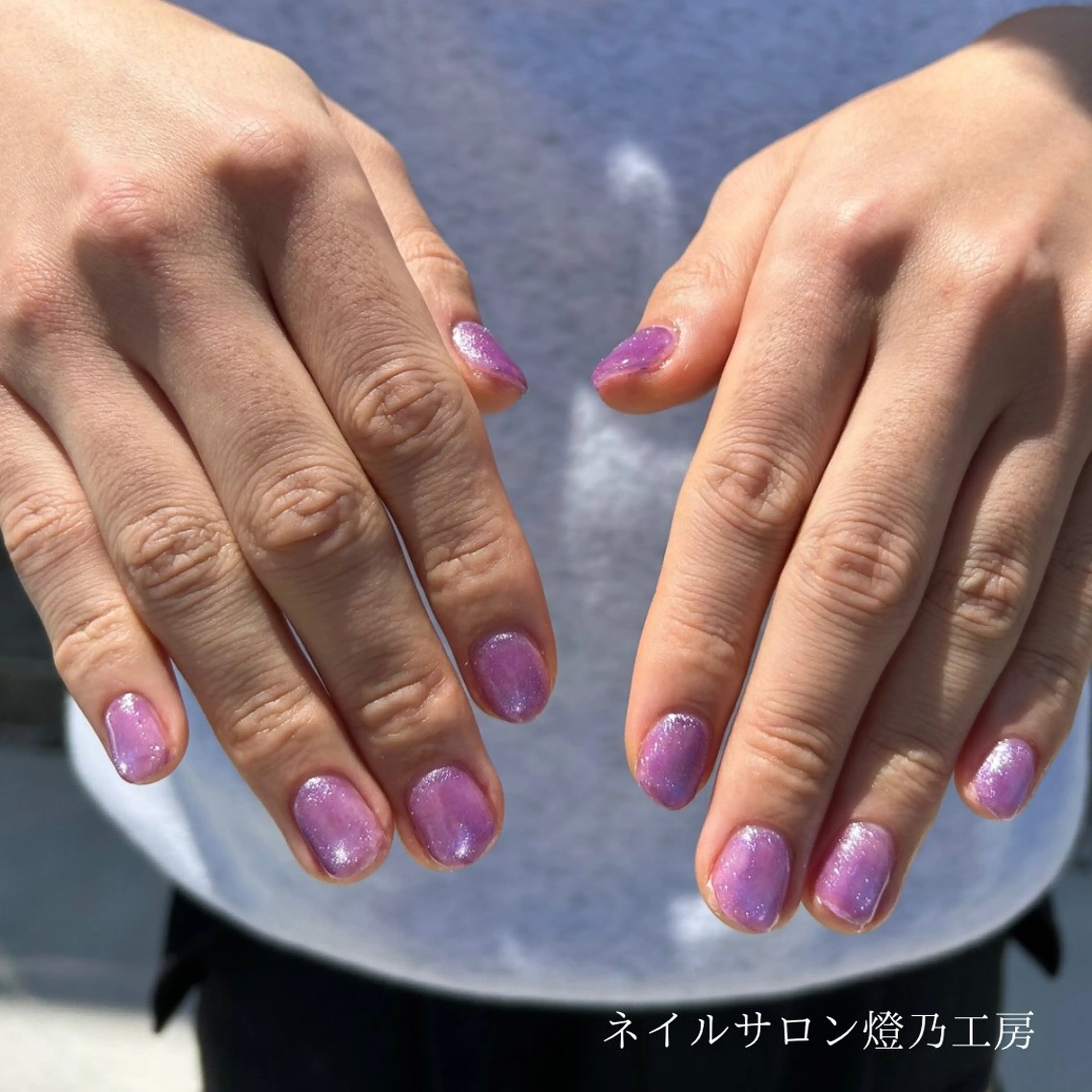 ネイル マグネットネイル メンズネイル パープル 大山 なつみのネイルデザイン