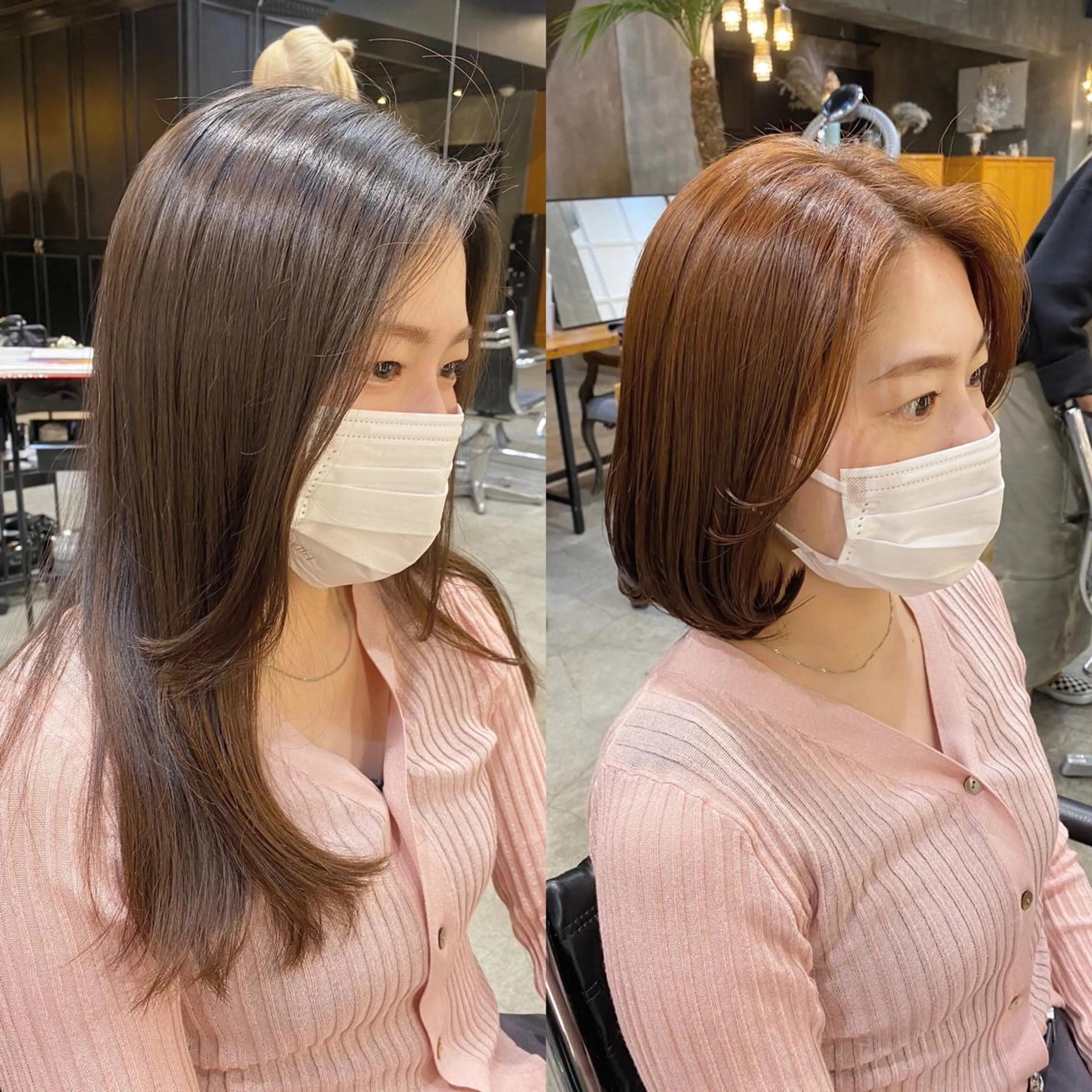 ミディアム カラー ブラウンカラー オレンジ オレンジブラウン ボブ カット ヘアカラー Ms.CHARM所属・透明感カラー🌿 グレージュ🐺陽介のヘアスタイル