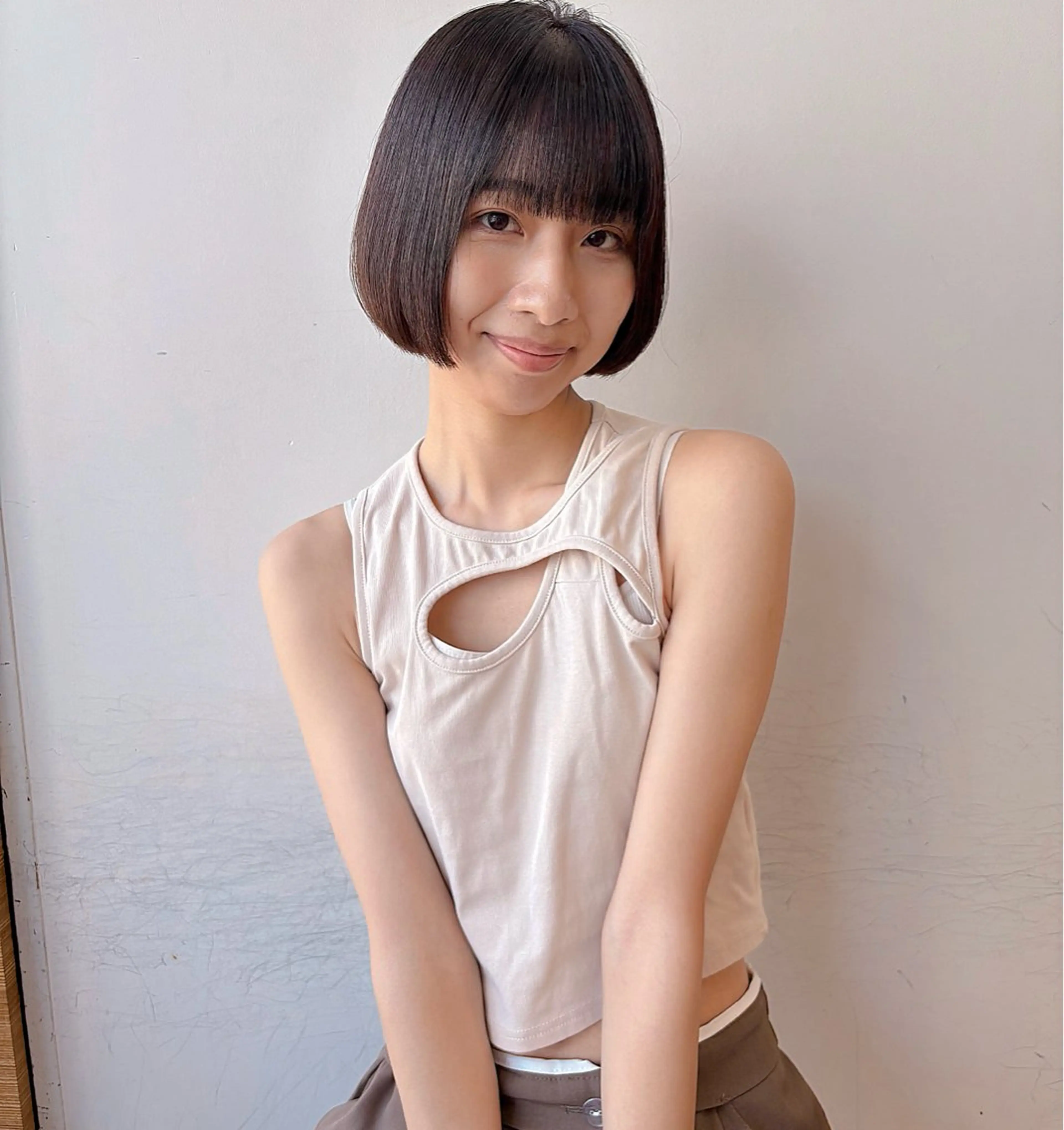 ショート 縮毛矯正 カット はじめてパーマ/ 親しみやすさ/さくらのヘアスタイル