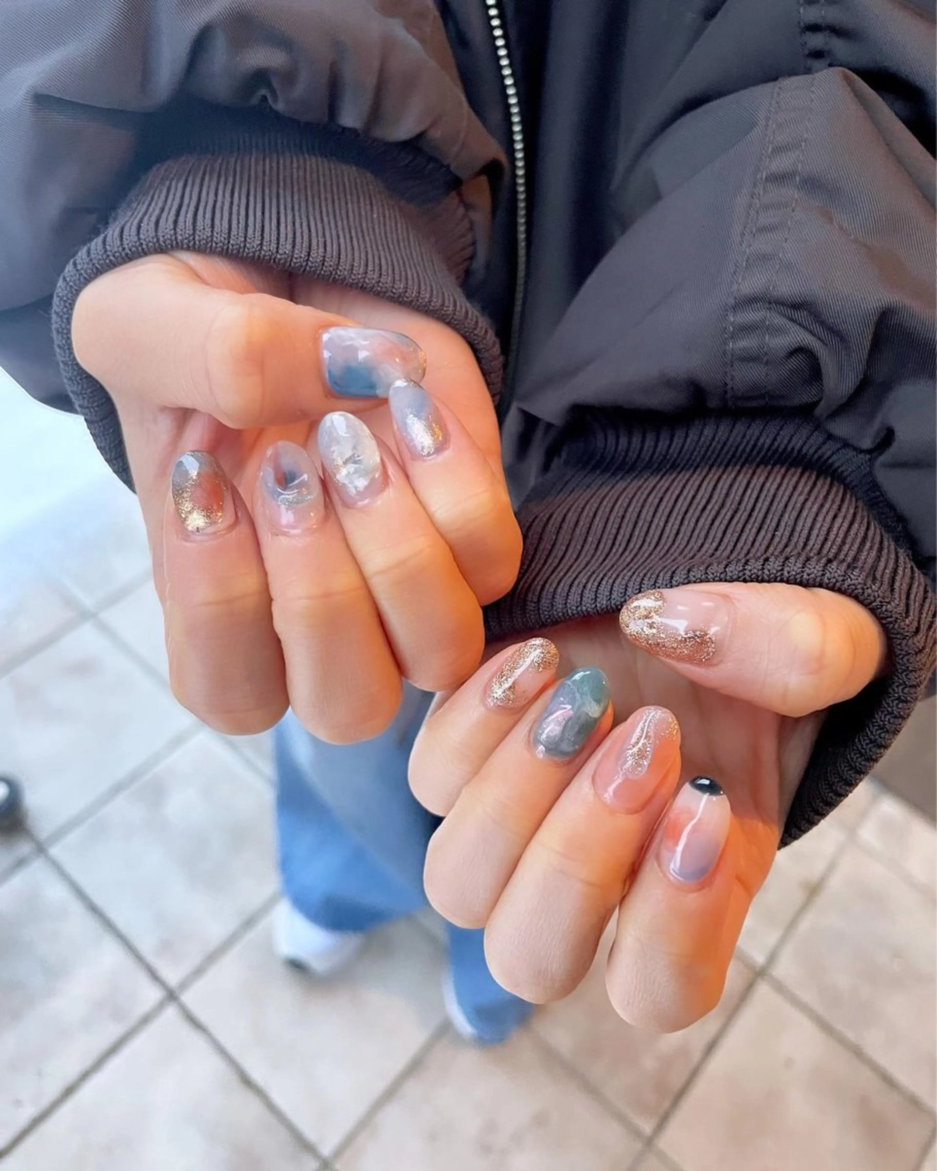 ネイル ジェルネイル ニュアンスネイル パラジェル 春ネイル ハンドネイル 甲斐市自宅サロン 🧸prunelleのネイルデザイン