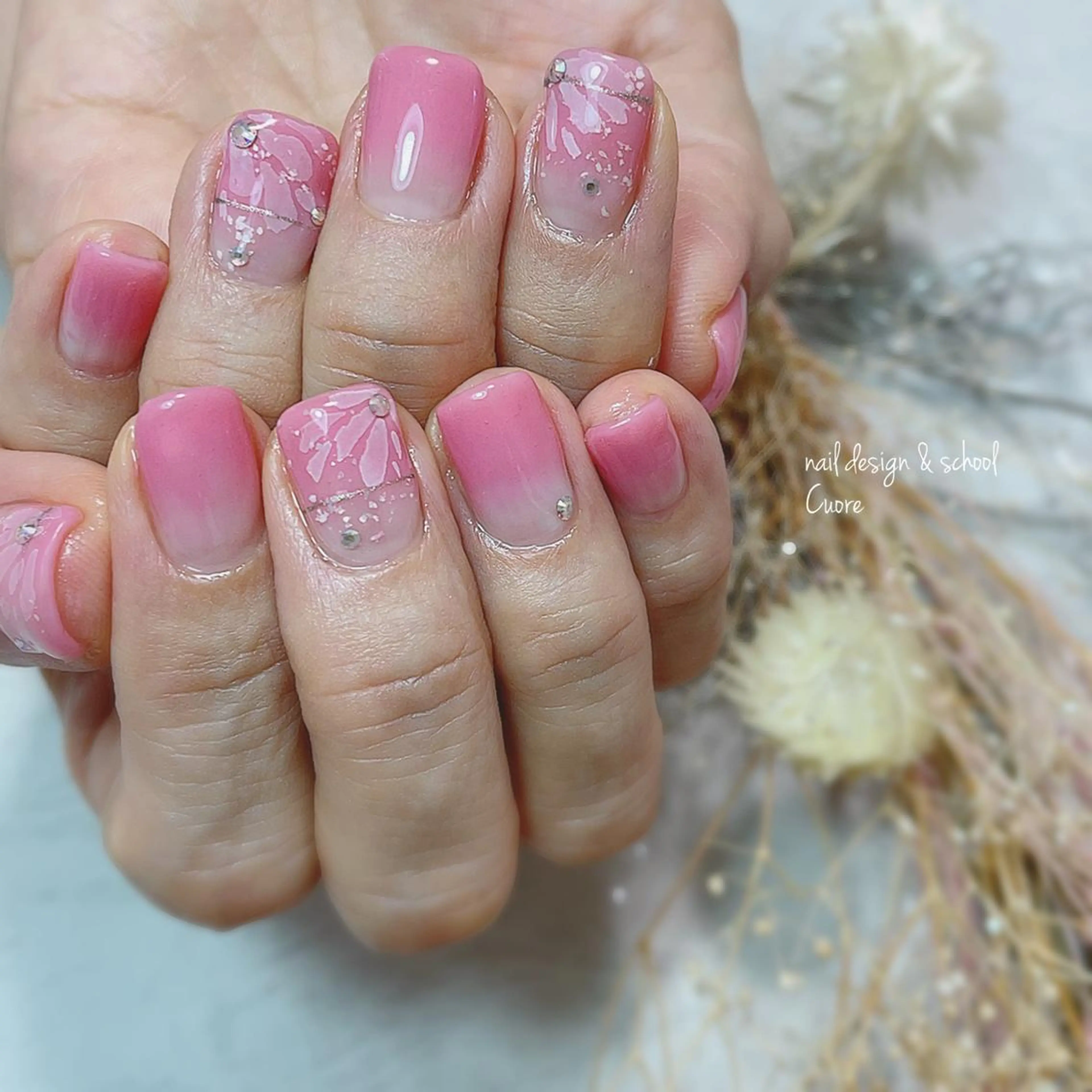ネイル アートネイル ジェルネイル ニュアンスネイル シンプルネイル 春ネイル Cuore谷岡紗妃/ 宮崎台のネイルデザイン