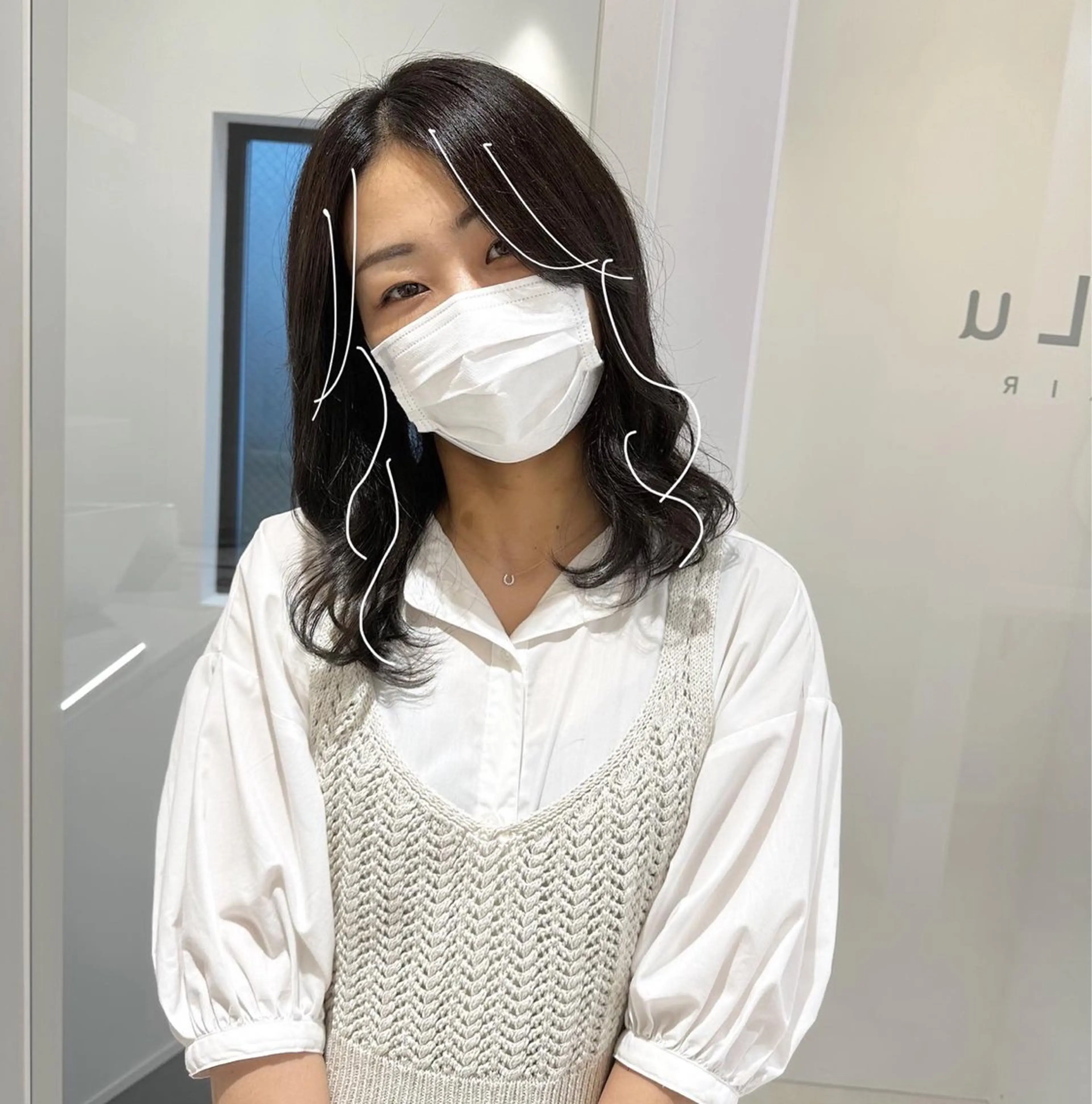 ミディアム カラー お洒落パーマ/ 艶カラー/michiのヘアスタイル