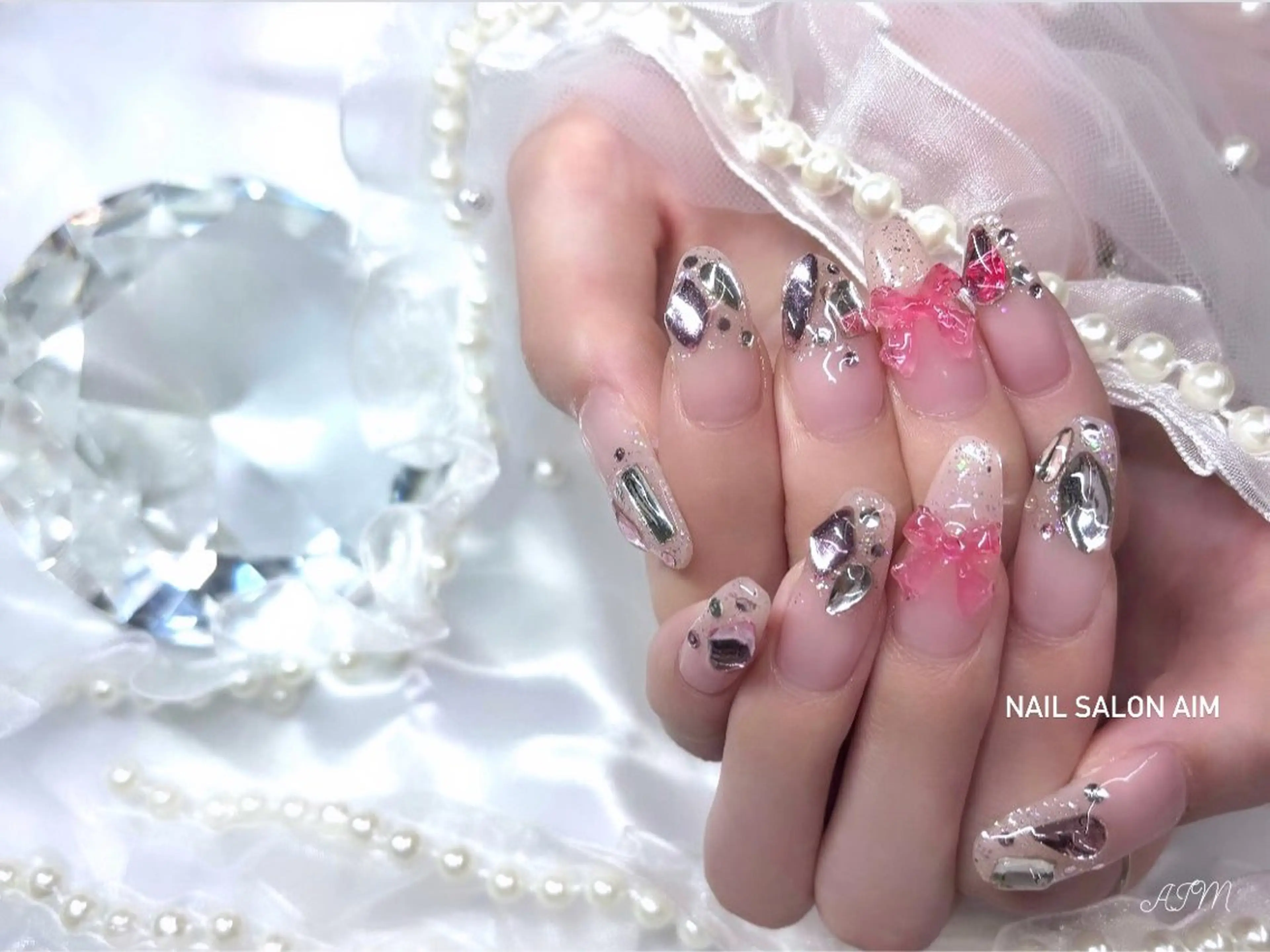 ネイル ハンドネイル ネイルサロンAim 河原町［ヘアセット　ヘアエクステ　着付　専門店］所属・AIM 百夏のネイルデザイン