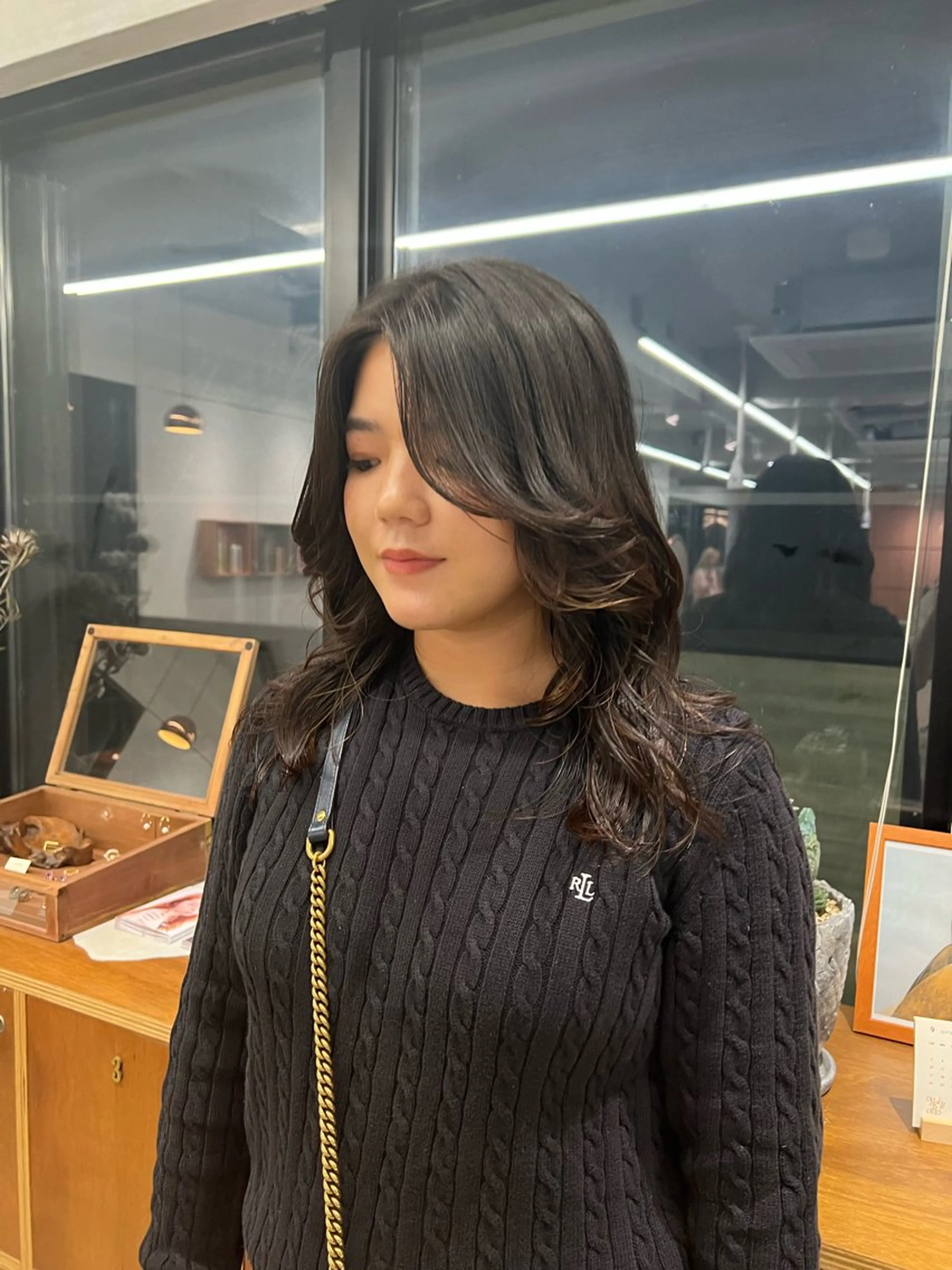 ロング カラー レイヤーカット ケアブリーチ/ ハイトーン/牧野のヘアスタイル