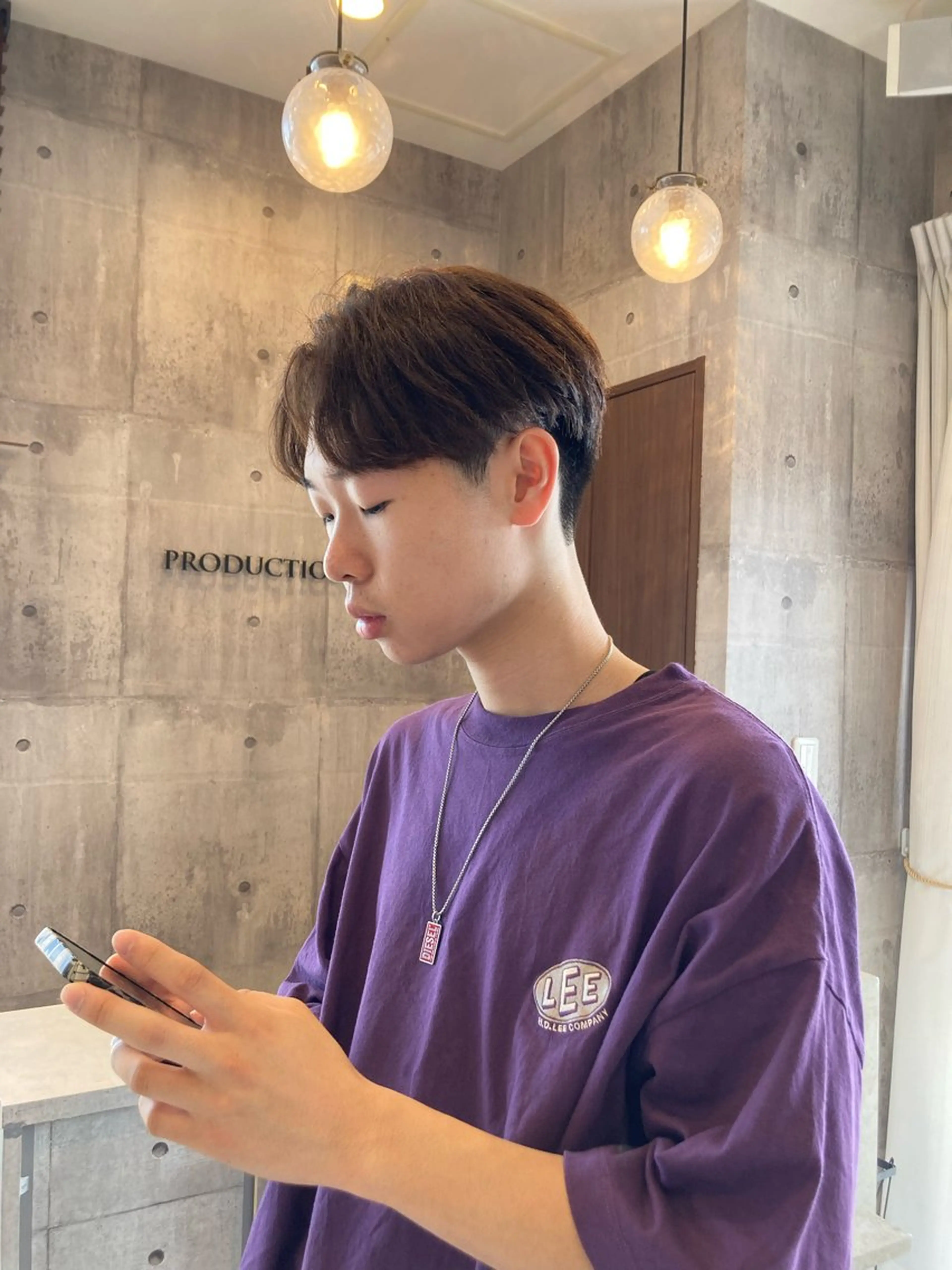 メンズ センターパート カット HairSalon Productions所属・ハマノ ミユのヘアスタイル