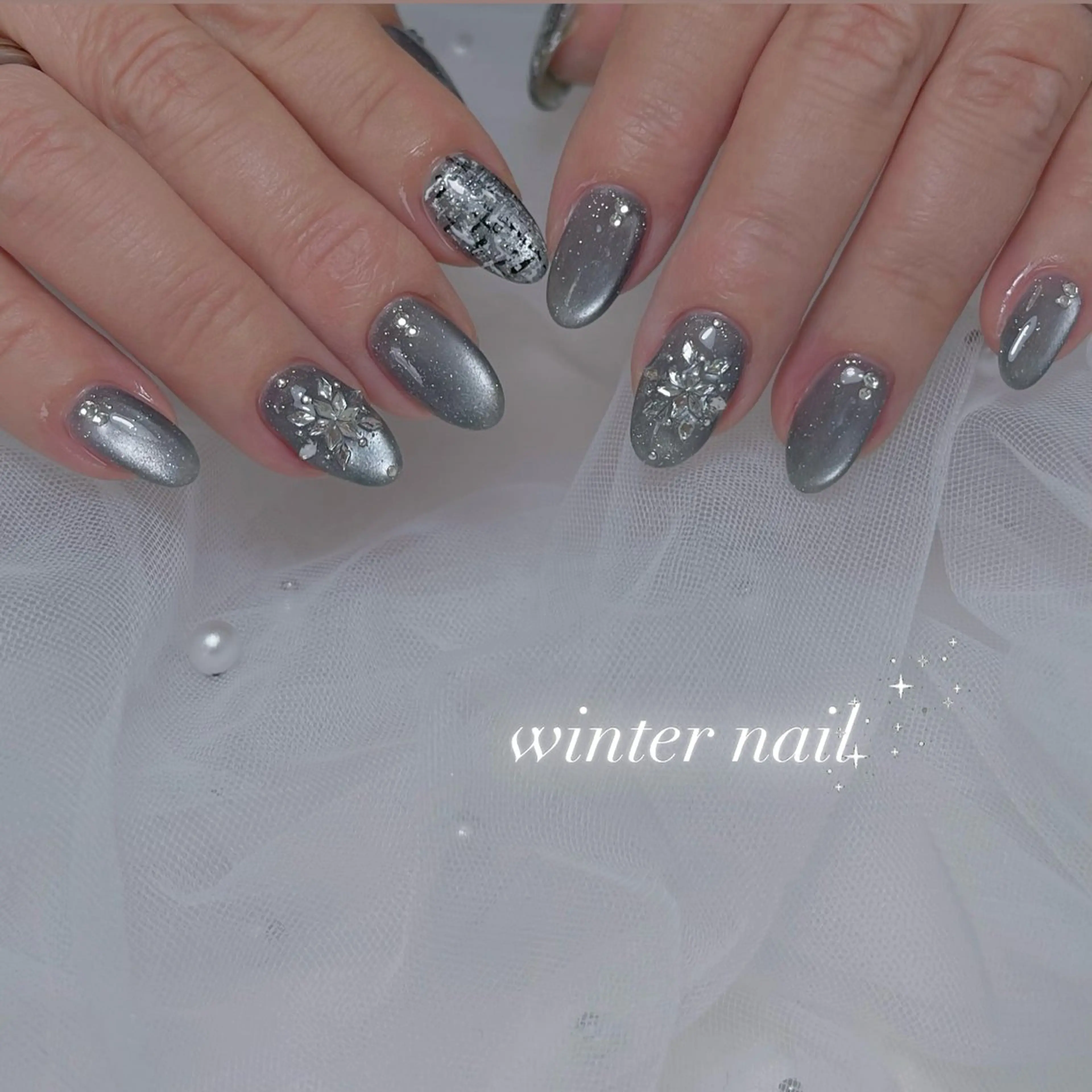 ネイル 長さ出し ジェルネイル 韓国ネイル マグネットネイル 持ち込み ハンドネイル RE SALONのネイルデザイン