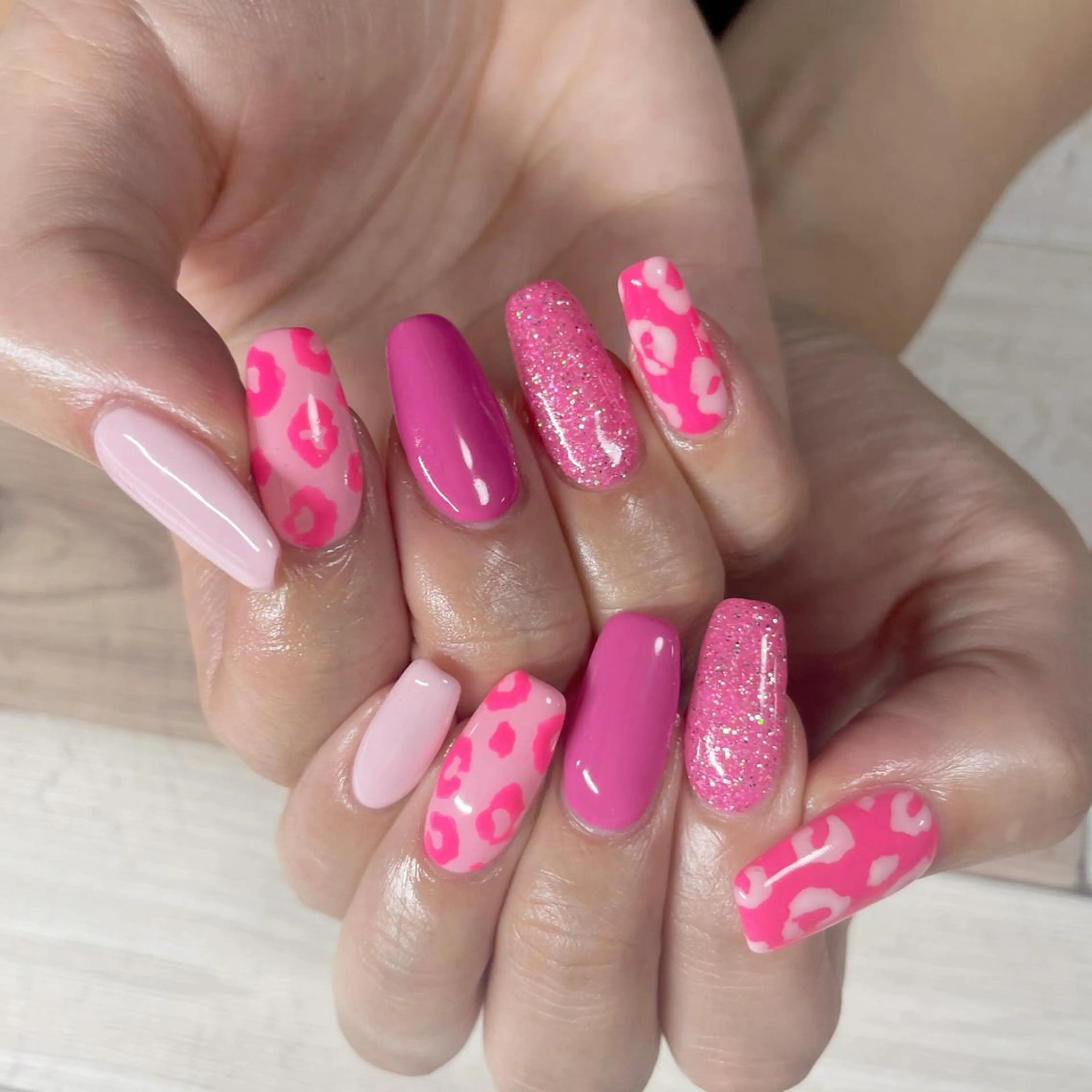 ネイル アニマル柄 持ち込み ピンク Nail Blue512所属・Nailist MINORIのネイルデザイン