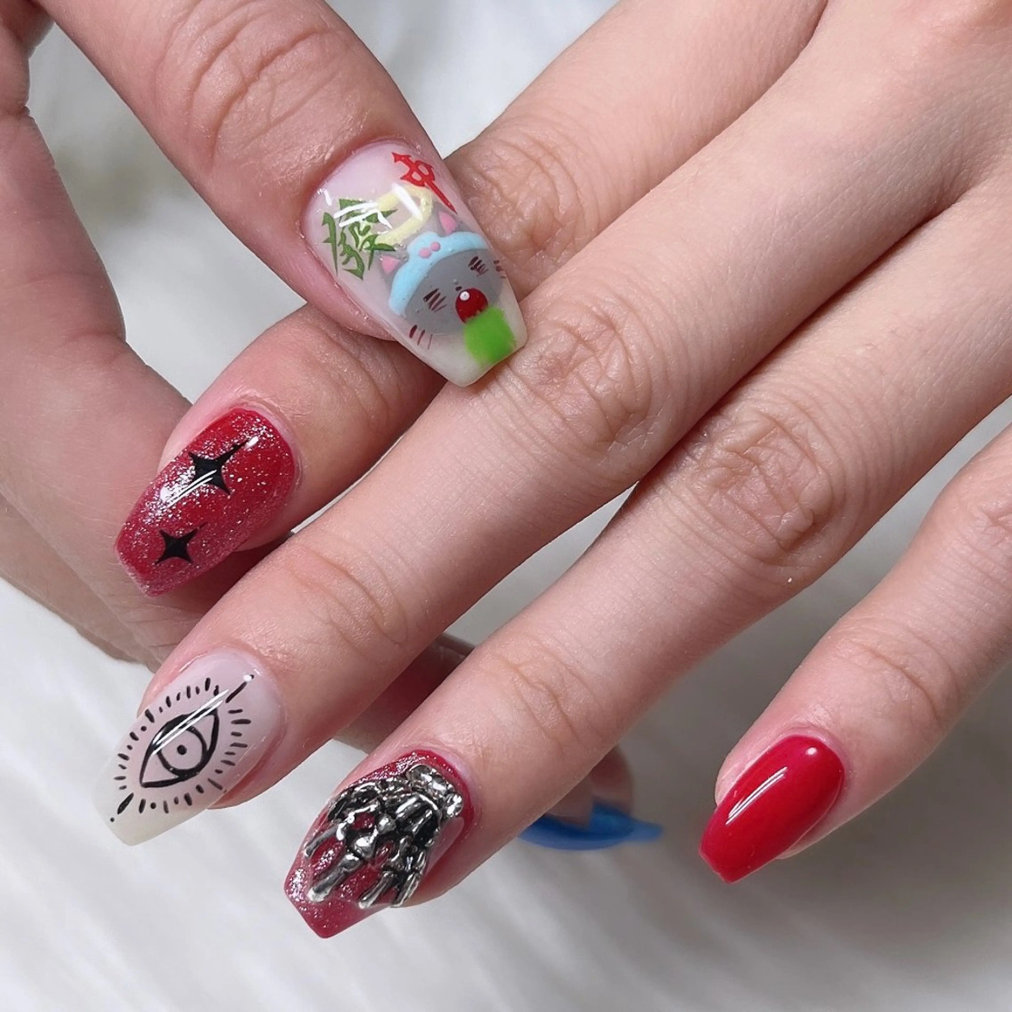 ネイル アートネイル キラキラネイル 韓国ネイル ラメ(グリッター) ロングネイル 🐕🦺Yappy 💗A-tanのネイルデザイン