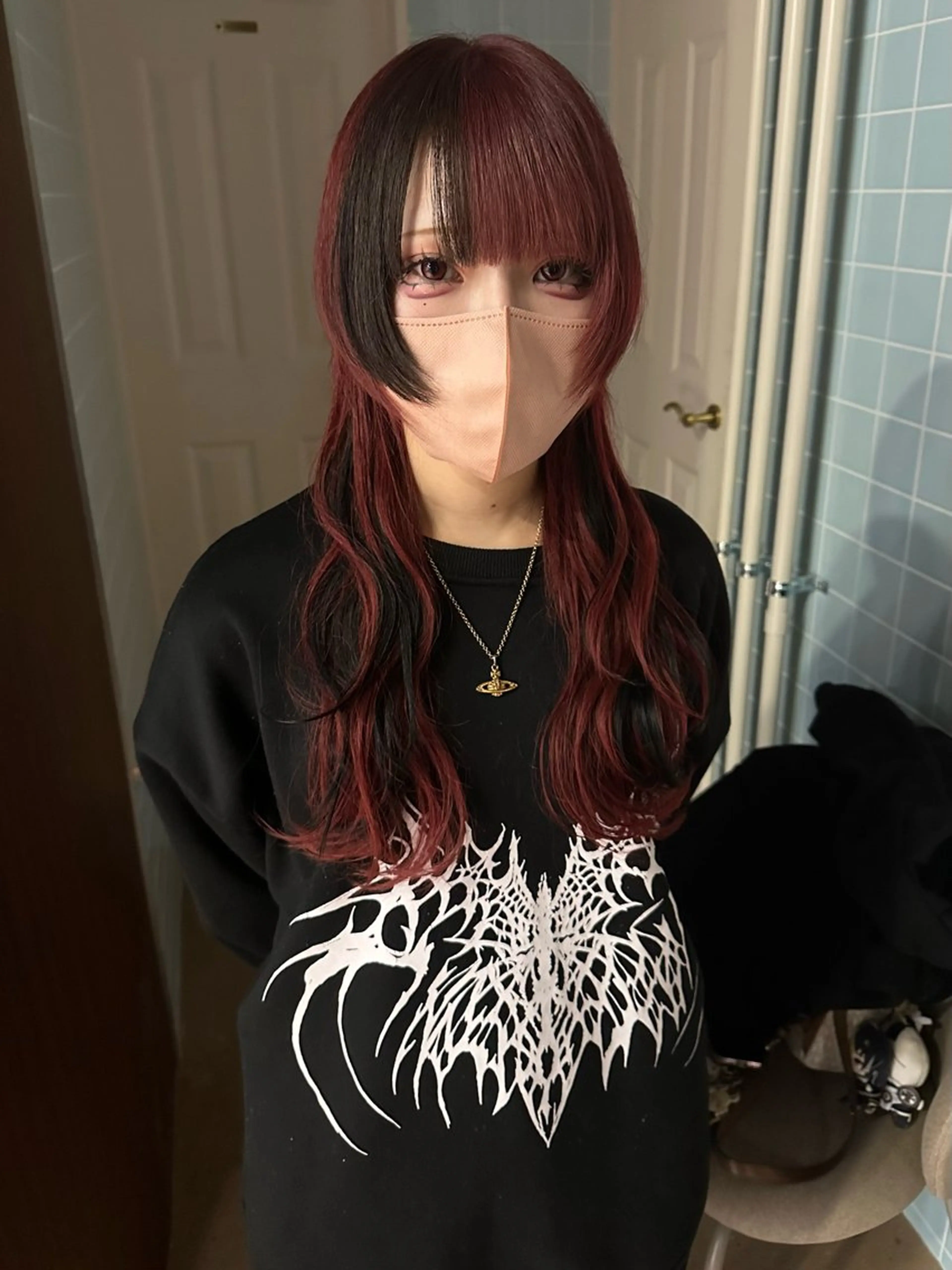 ロング カラー ブリーチ デザインカラー エクステ ロング ウルフカット カット ヘアカラー ウルフ/レイヤー/ 渋谷🔮Yudaiのヘアスタイル