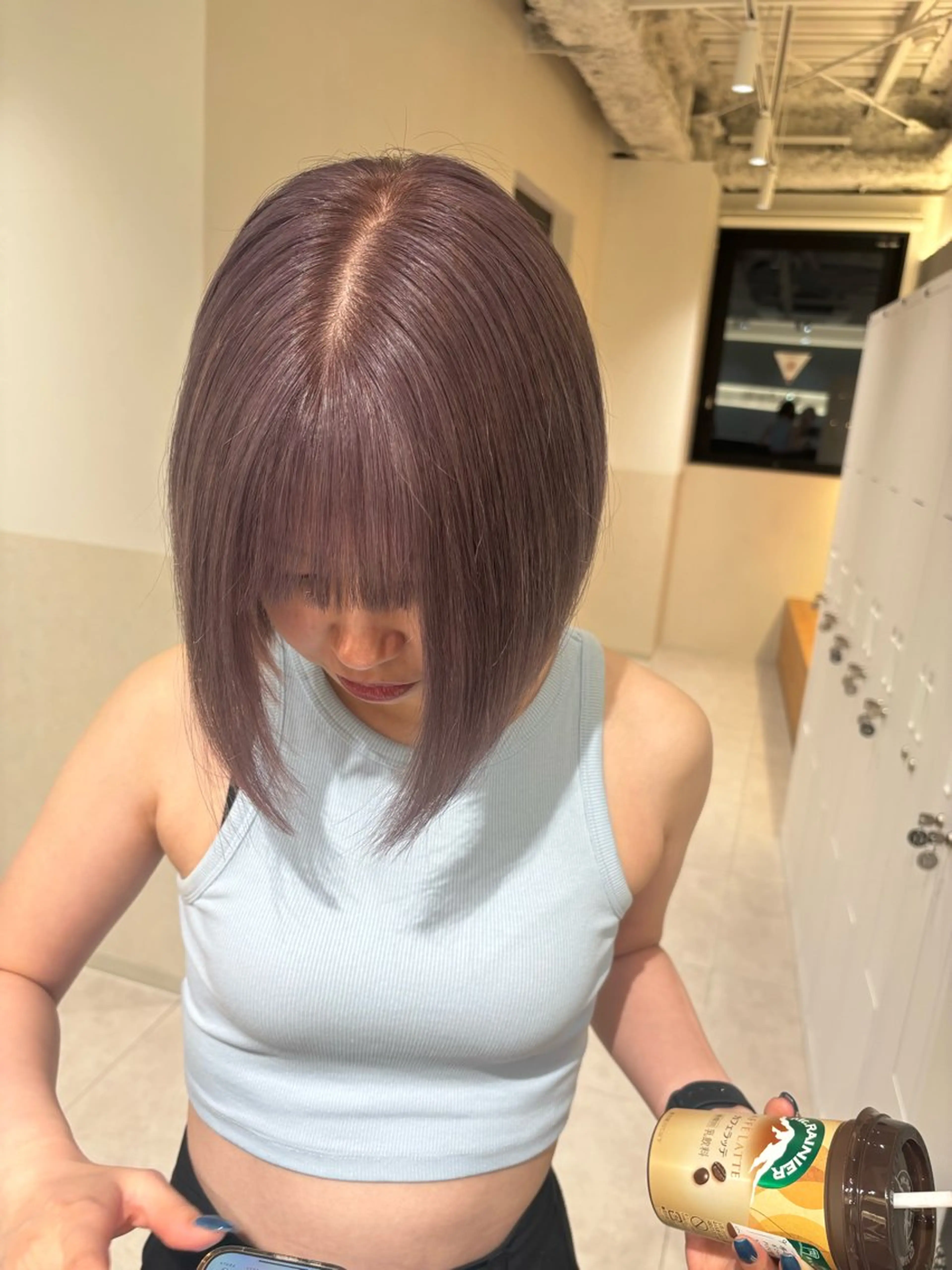 ショート カラー ヘアアレンジ ブリーチ パープルカラー カット ヘアカラー トリートメント ヘッドスパ 押切 響　のヘアスタイル