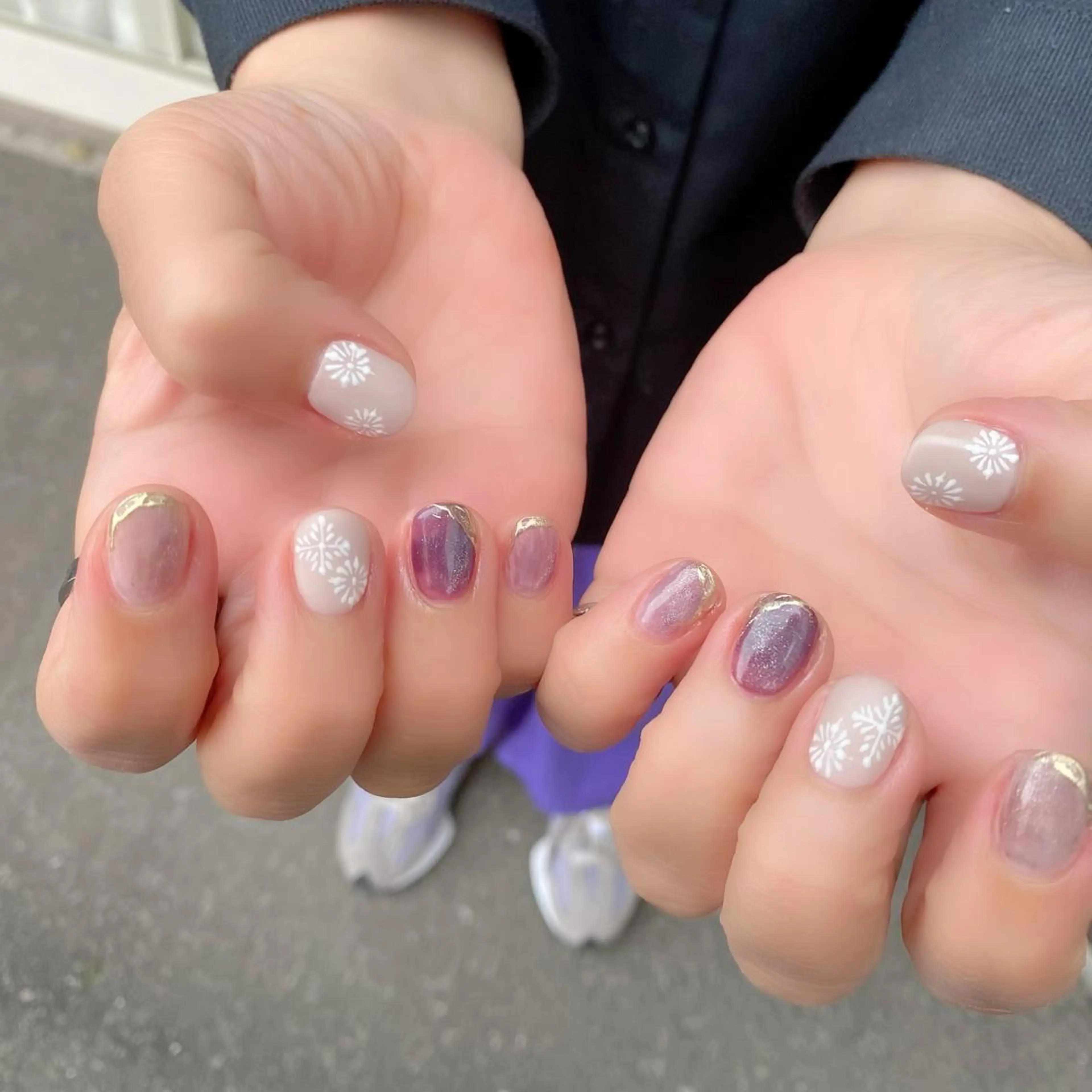 ネイル ニュアンスネイル 冬ネイル ハンドネイル Salon Ｋのネイルデザイン