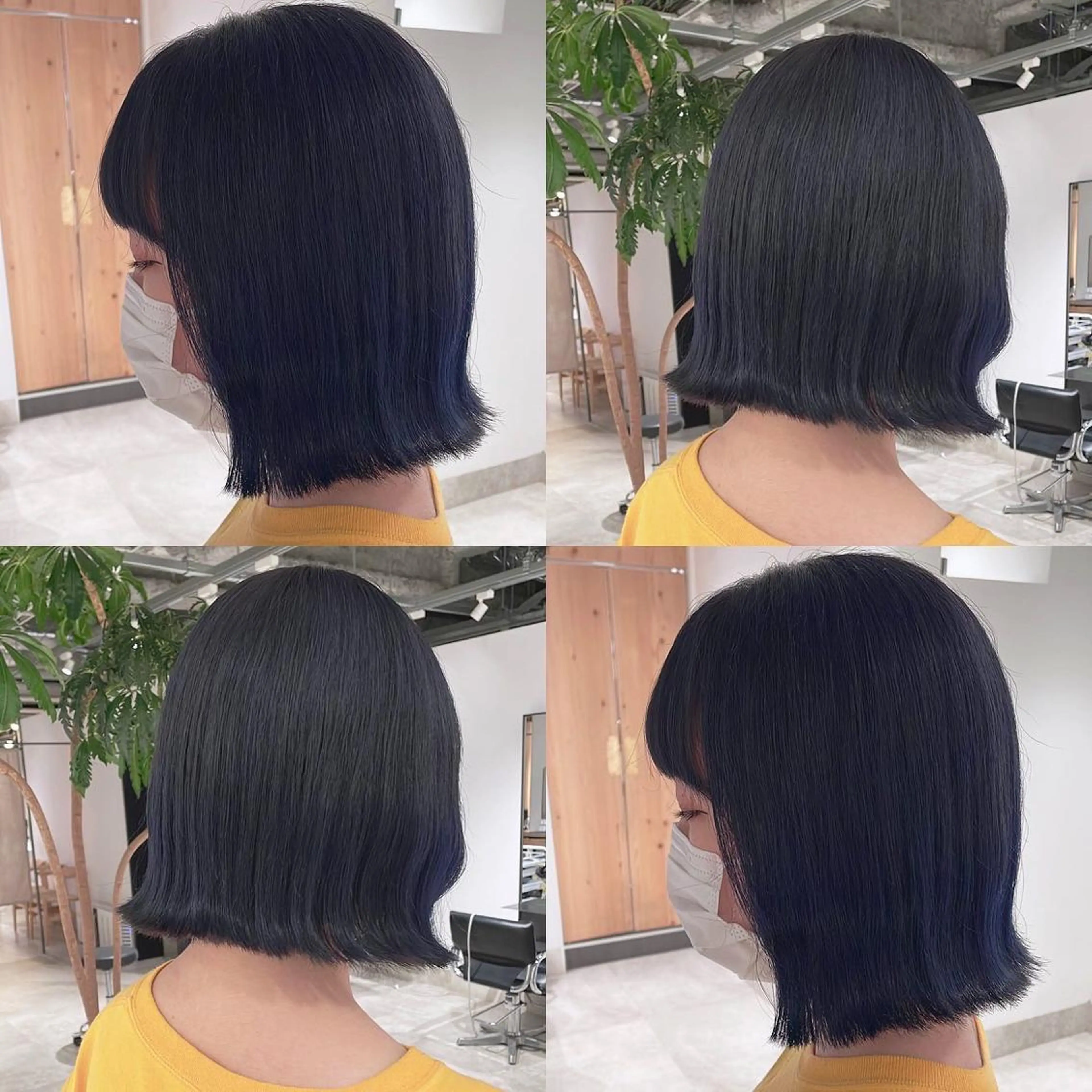 カラー 黒髪 ブリーチ ブルーカラー ブルーブラック ヘアカラー トリートメント 渋谷:インナーカラー ／🍒エリカ🍒のヘアスタイル