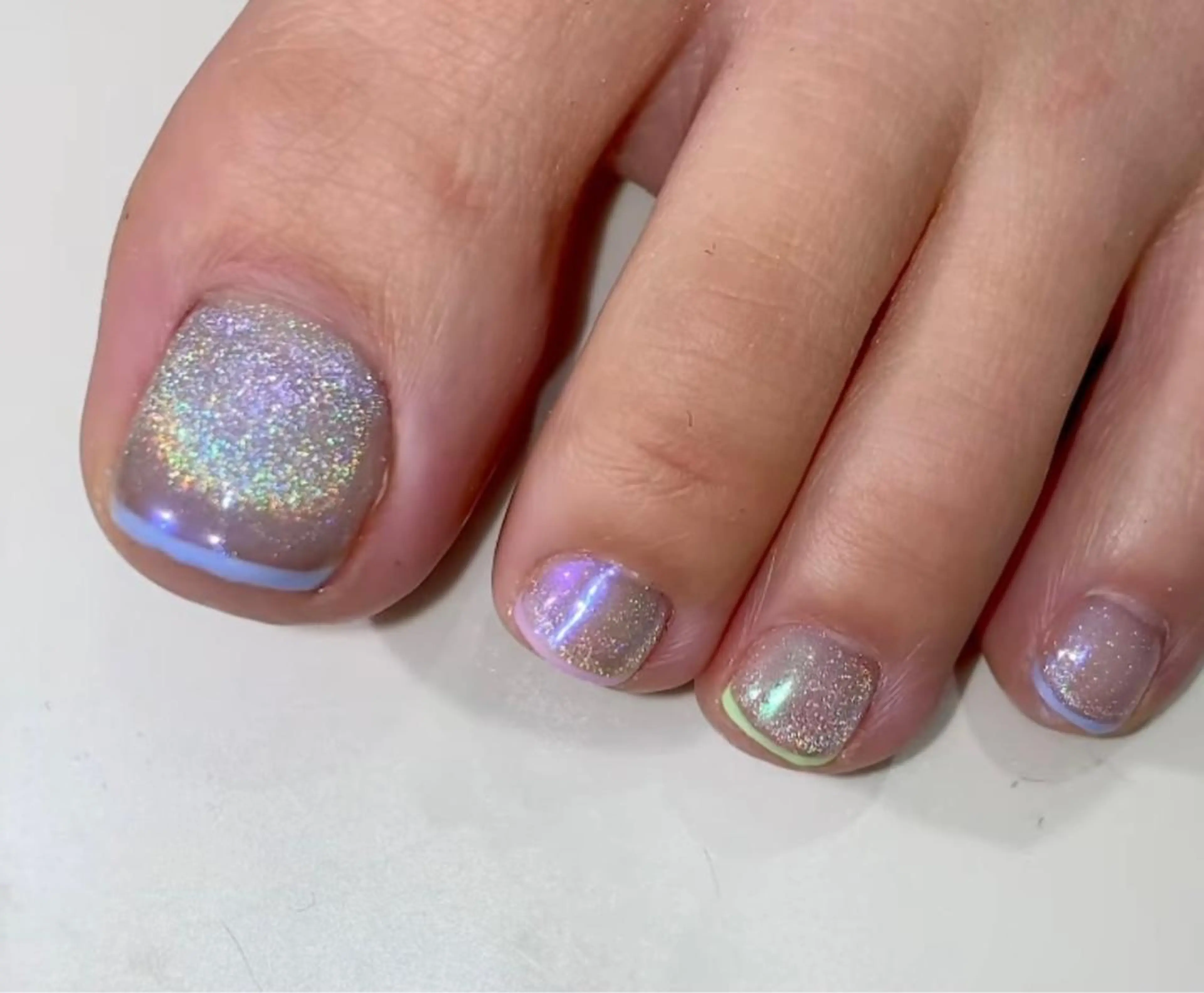 ネイル オーロラネイル クリアネイル 長さ出し フットネイル フレンチネイル Moana Nail 長さだし専門店のネイルデザイン
