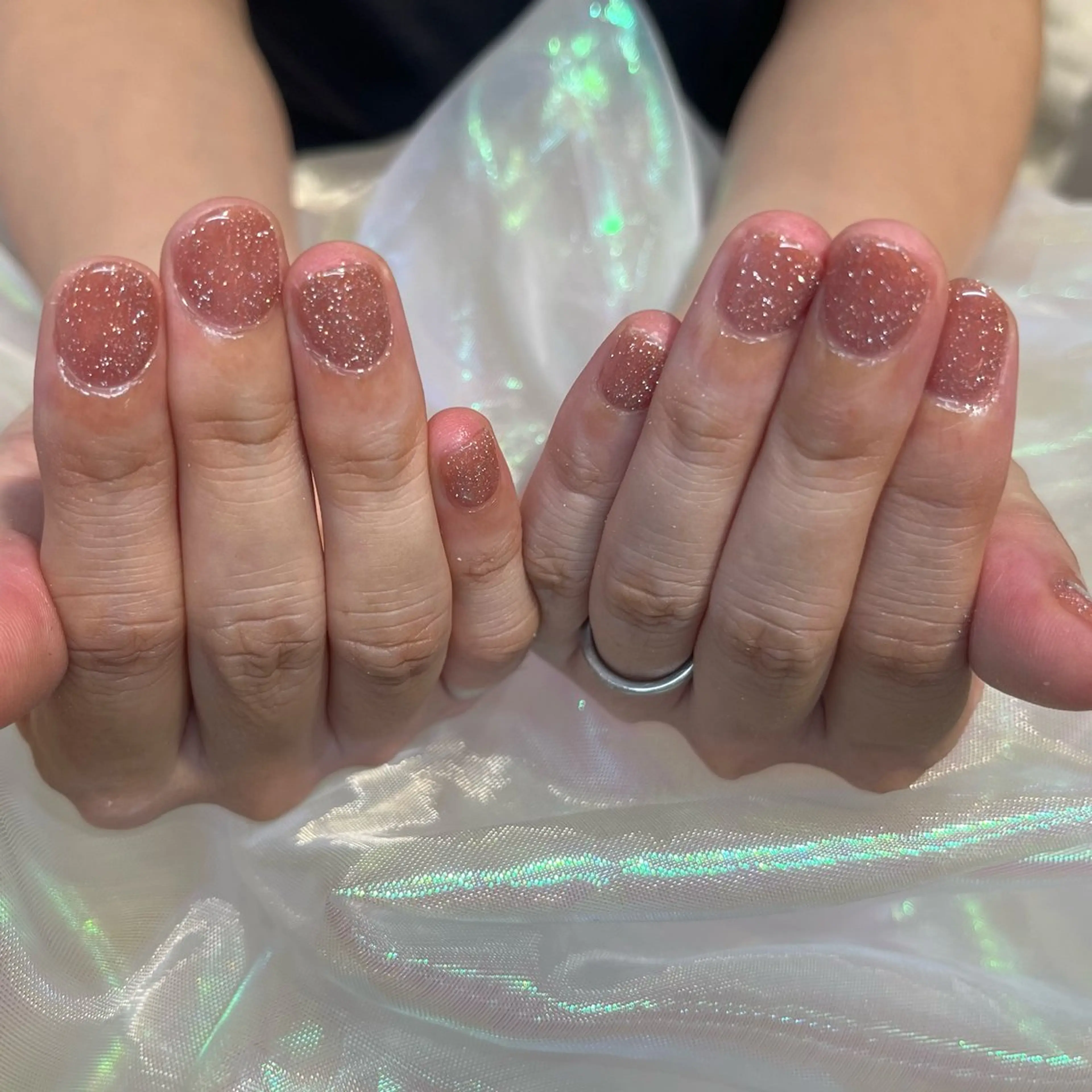 ネイル フラッシュネイル ピンク ピンクベージュ ハンドネイル 渡邊 あかりのネイルデザイン