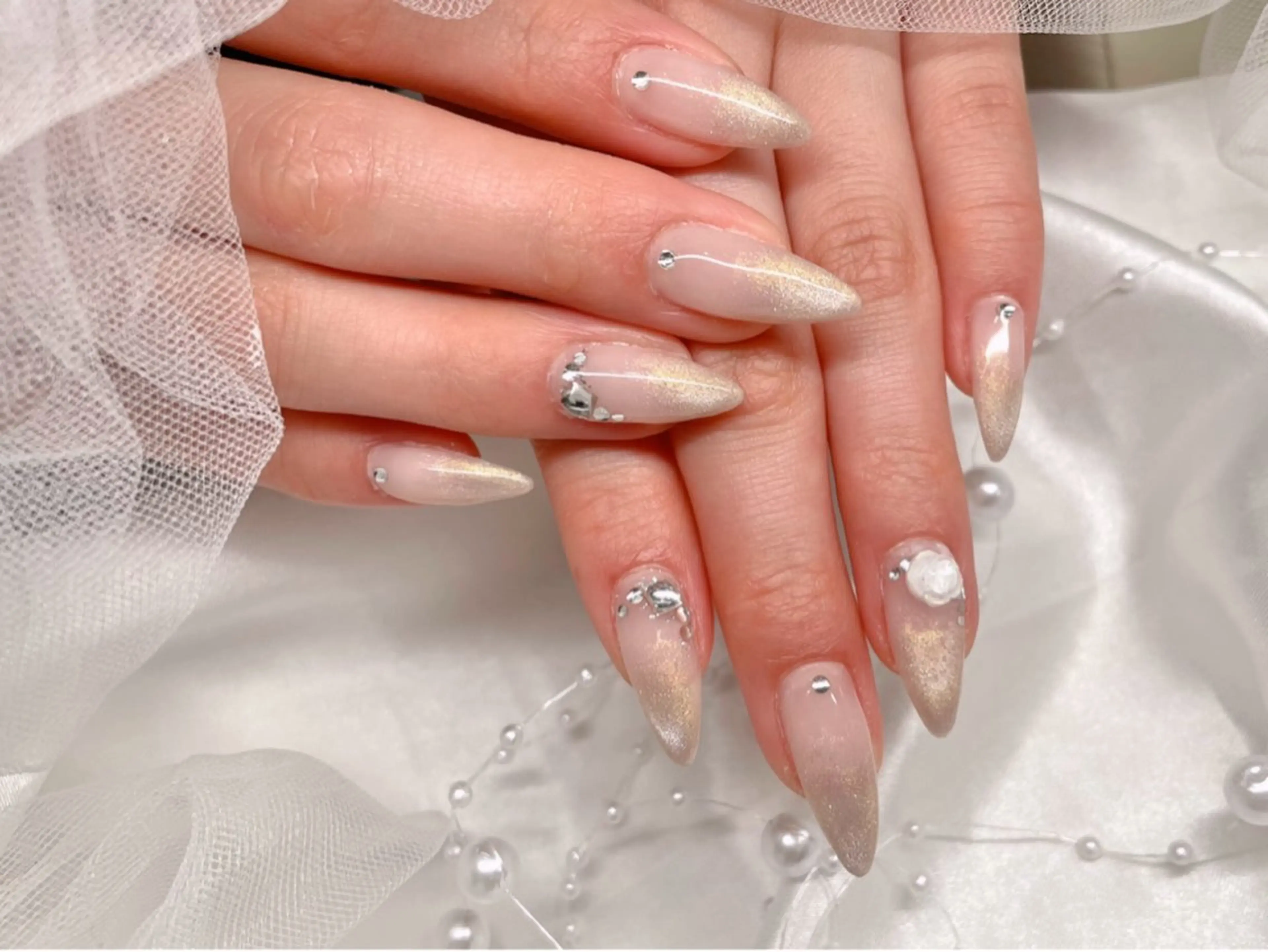 ネイル マグネットネイル 春ネイル ハンドネイル ゆりか ジョアアンジェ福島のネイルデザイン