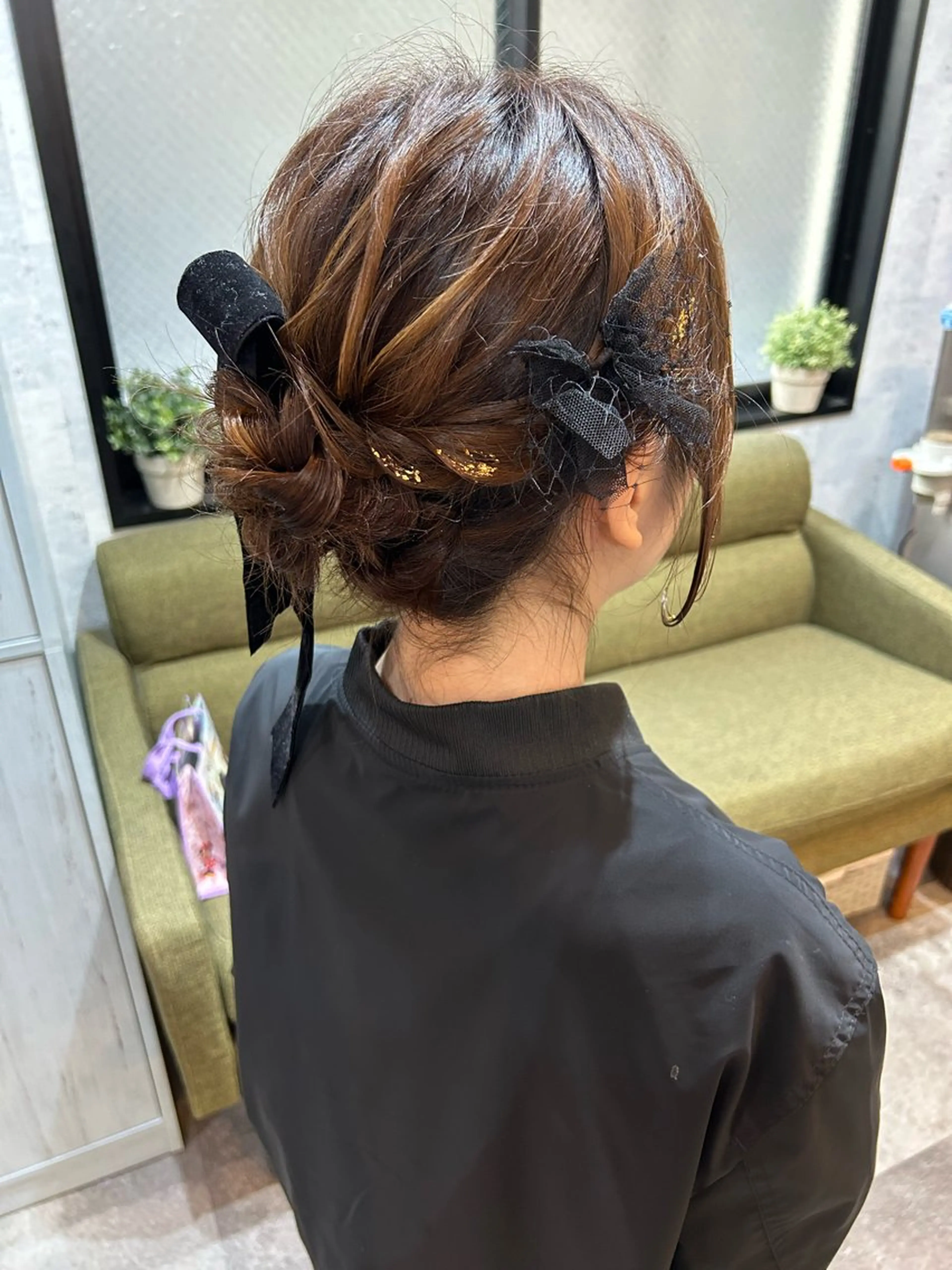 ミディアム ヘアアレンジ ヘアセット 飯塚 沙衣のヘアスタイル
